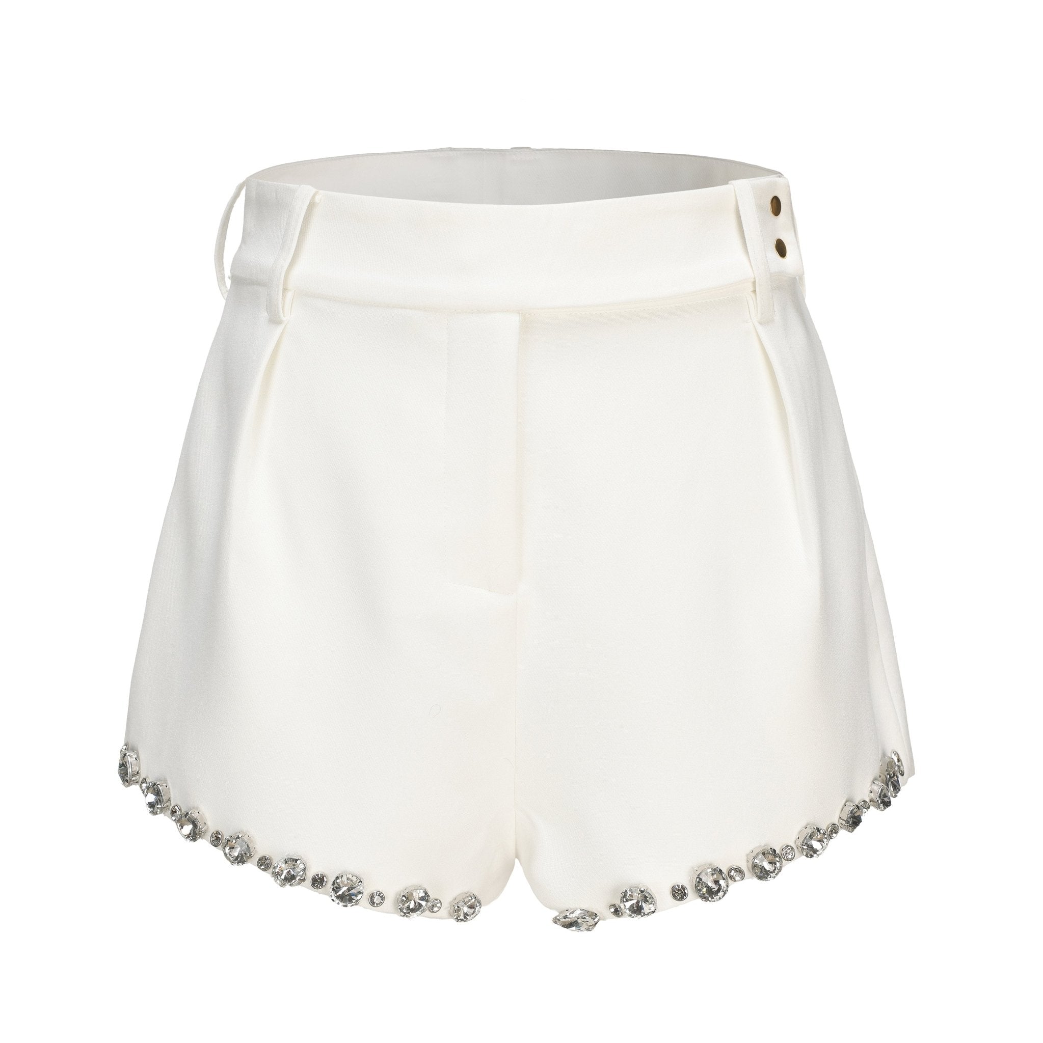 ARTE PURA Diamond Beaded Shorts In White | MADA IN CHINA