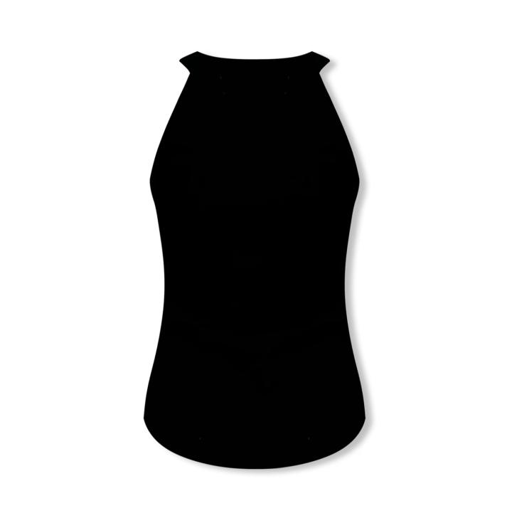 NOT FOR US Diamond Halter Neck Vest in Black | MADAX