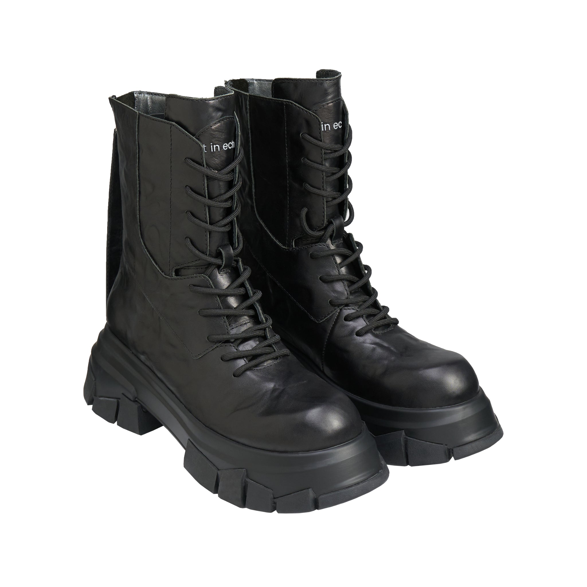 LOST IN ECHO Diamond Soled Round Toe Doc Martens In Black | MADAX