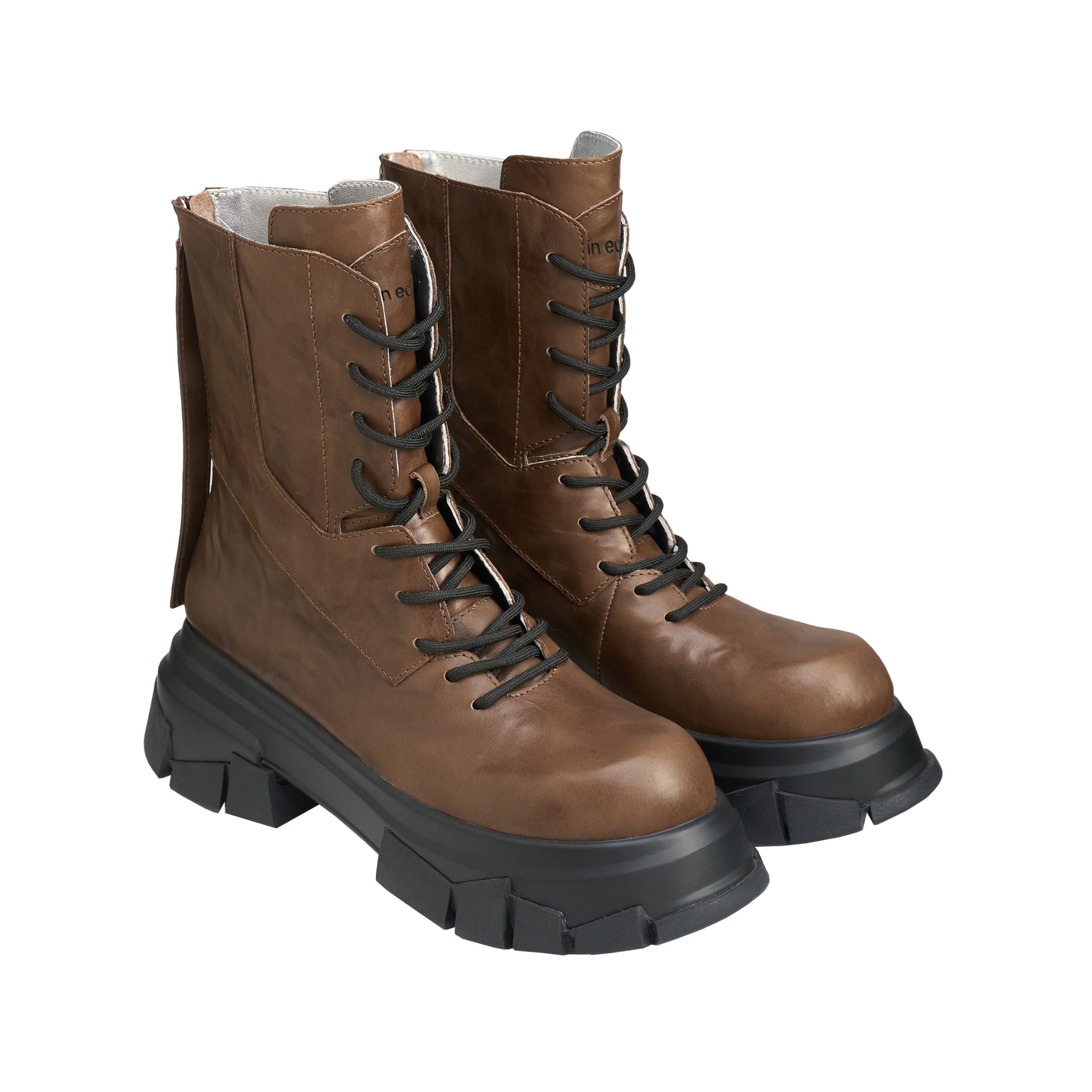 LOST IN ECHO Diamond Soled Round Toe Doc Martens In Brown | MADAX