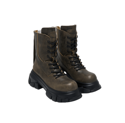 LOST IN ECHO Diamond Soled Round Toe Doc Martens in Distressed brown | MADAX