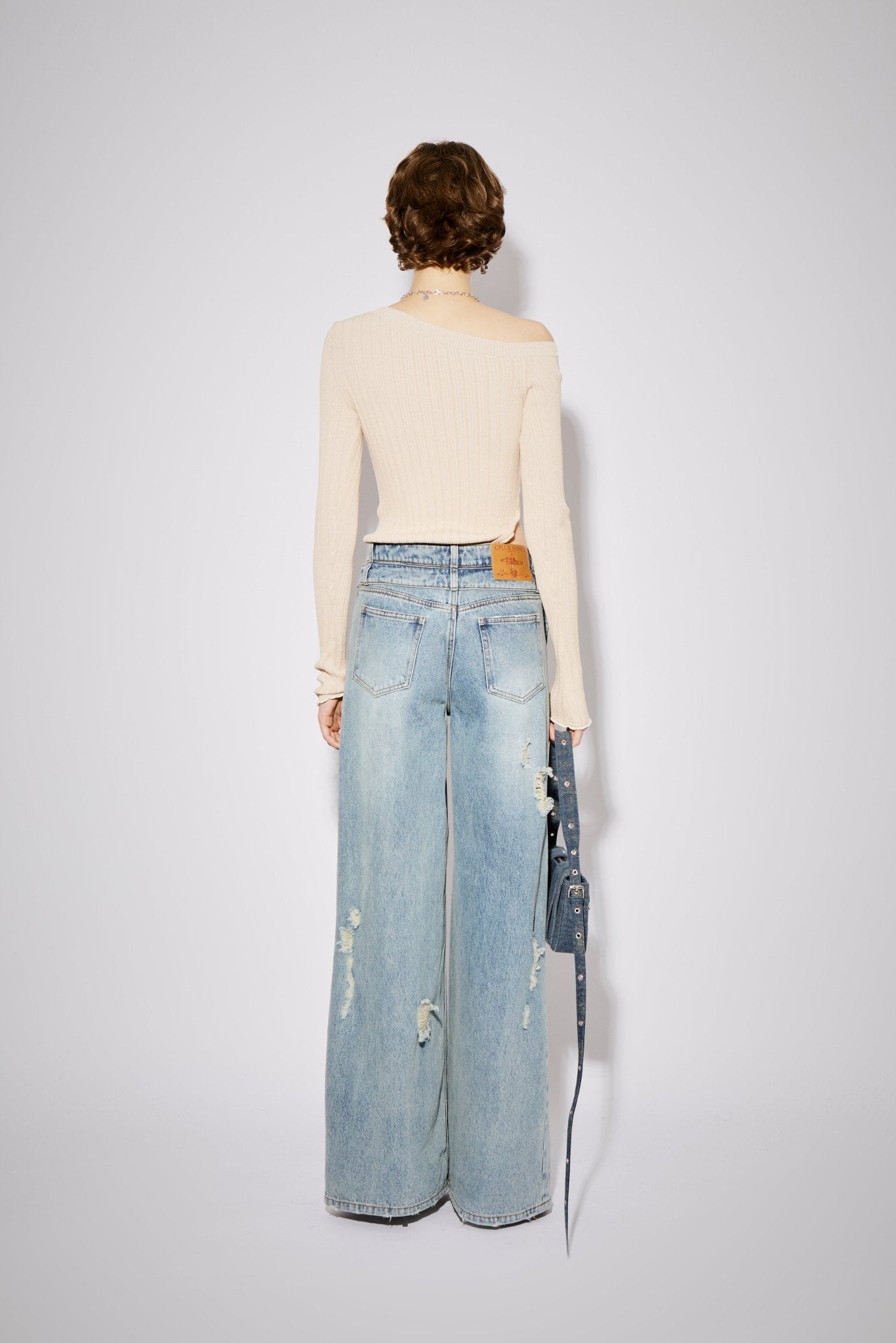 CPLUS SERIES Distressed Deconstructed Waist Wide - Leg Jeans | MADA IN CHINA