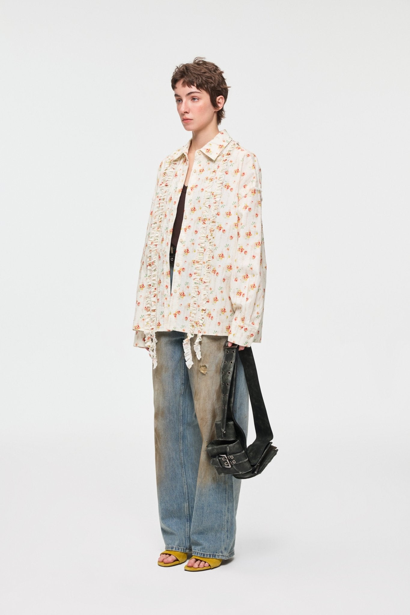 Alexia Sandra Ditsy Floral Ruffled Blouse In Multicolor | MADAX