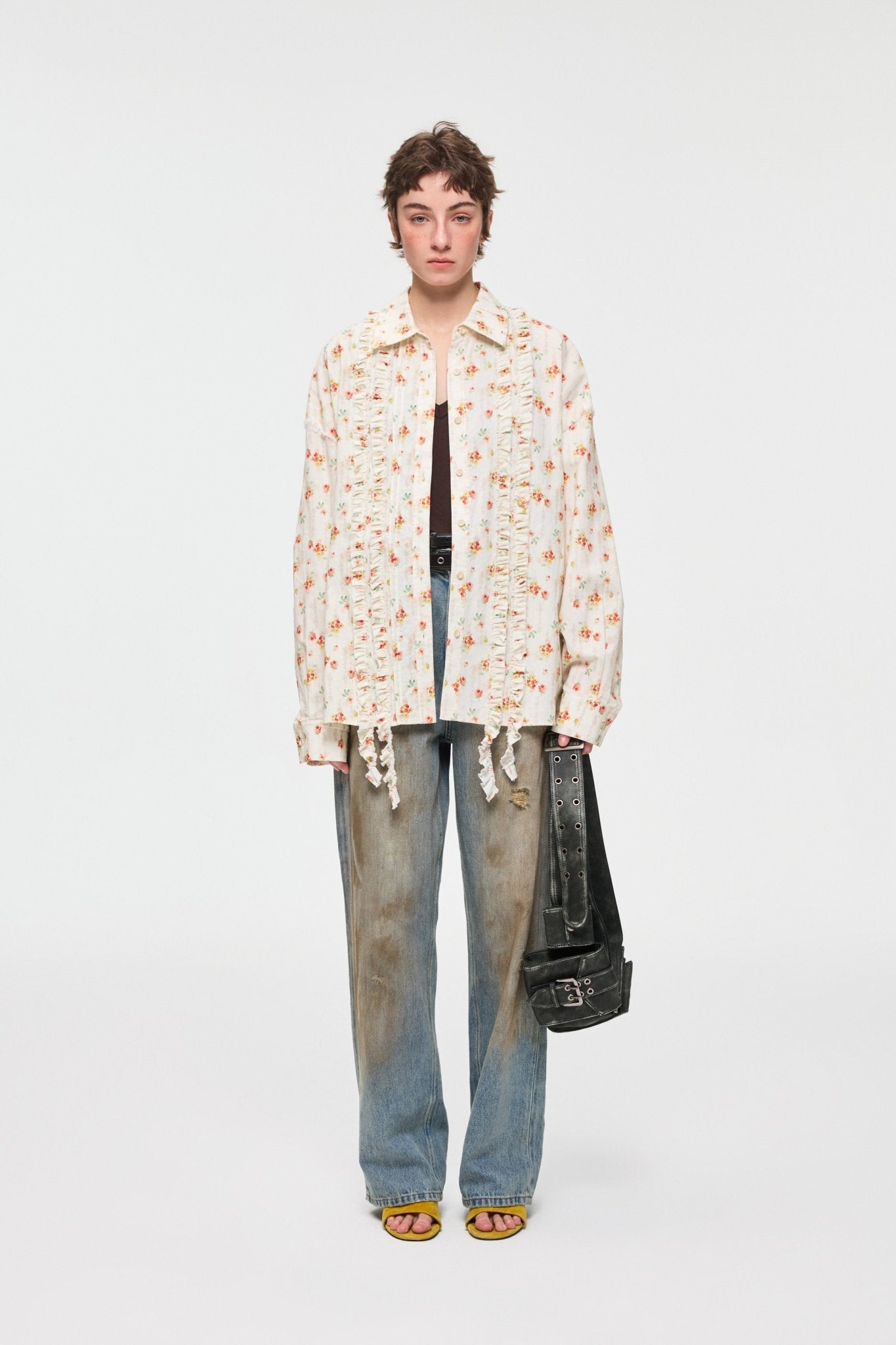 Alexia Sandra Ditsy Floral Ruffled Blouse In Multicolor | MADAX