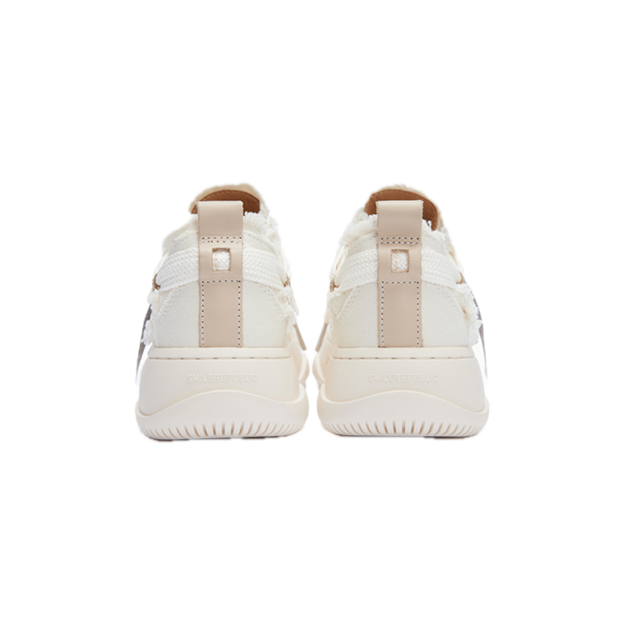 SMILEREPUBLIC DIY Tassel Open - mouthed Smiley Canvas Shoes in White | MADAX