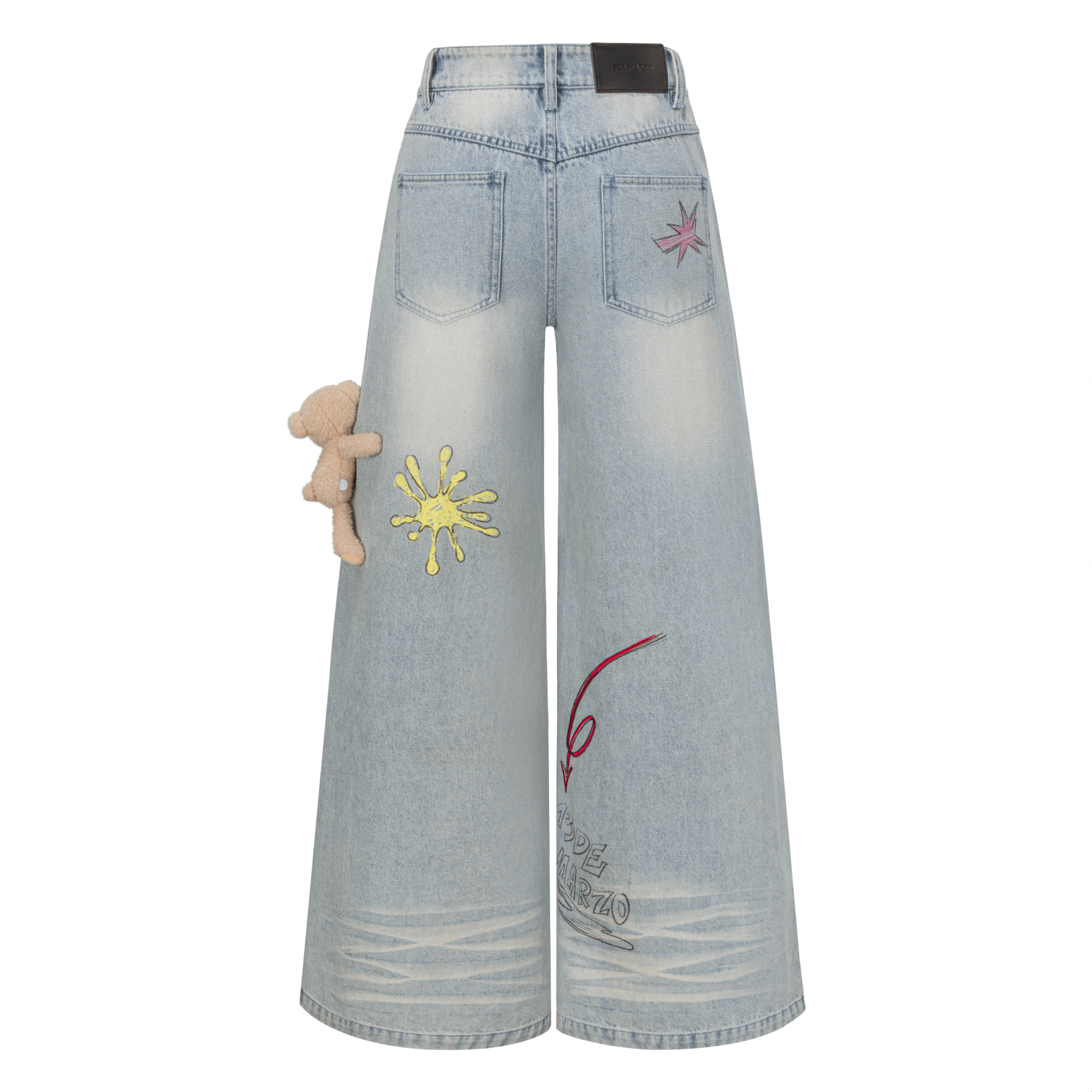 13DE MARZO Doll Spray Painted Jeans in Blue | MADAX
