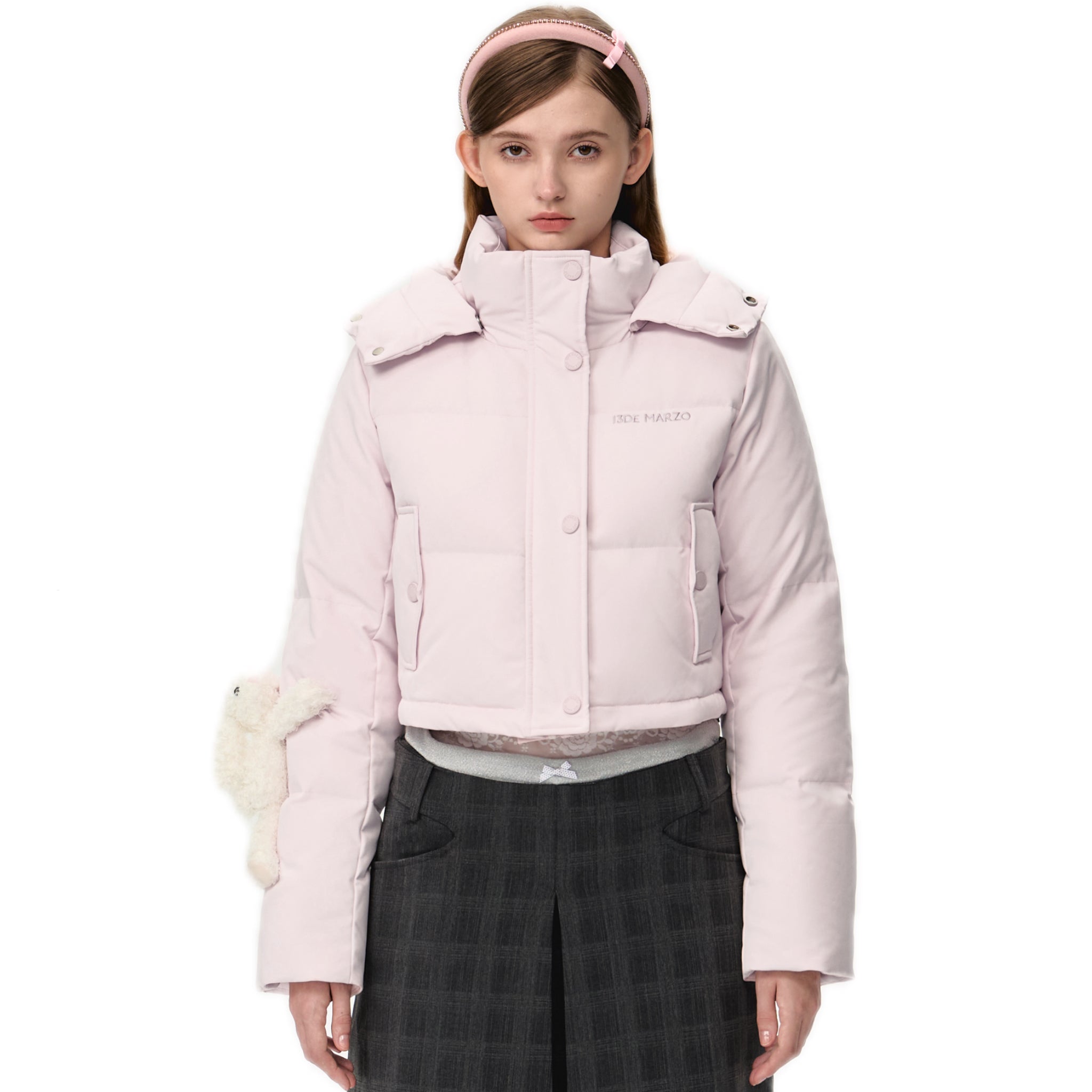 13DE MARZO Doozoo Base Down Jacket In Pink | MADAX