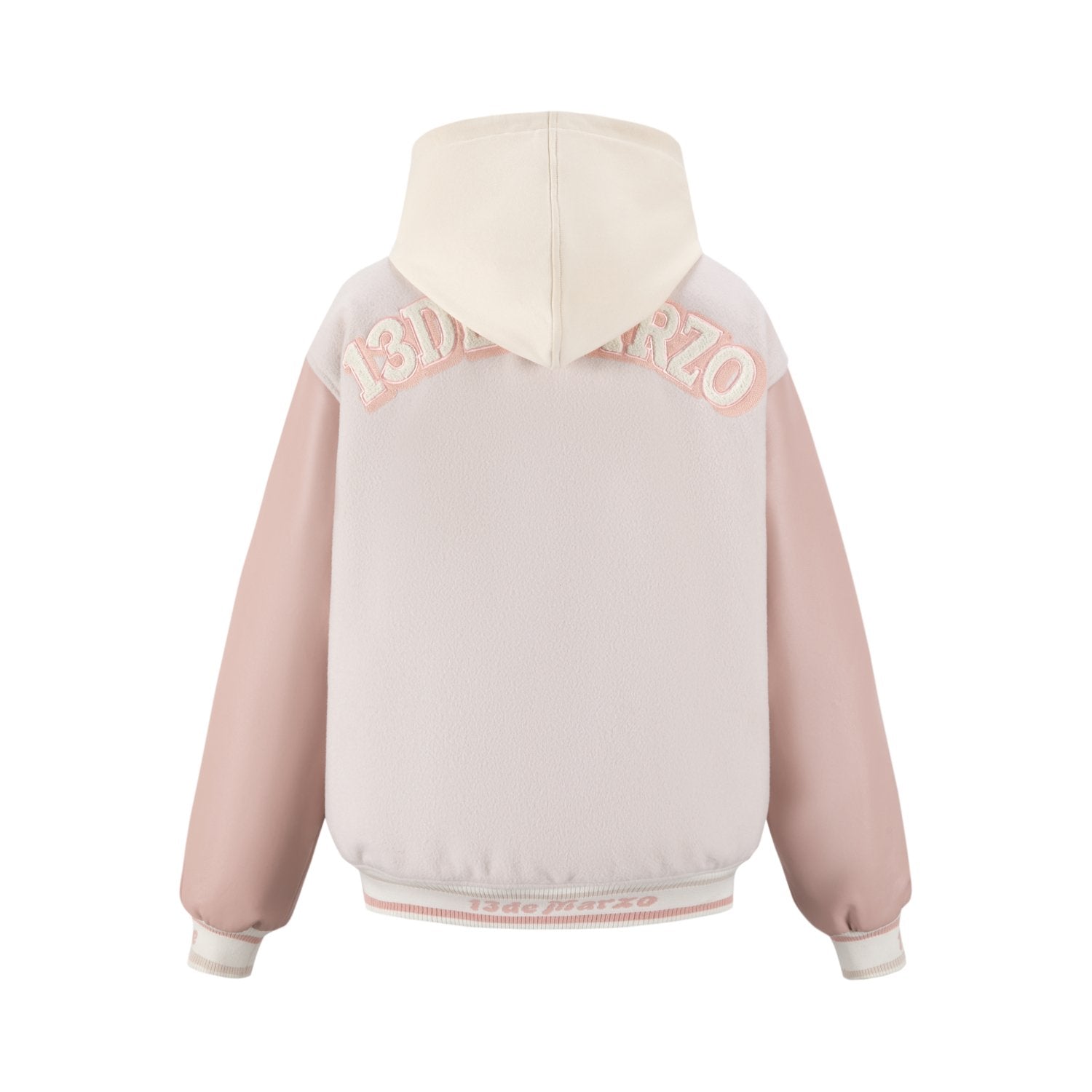 13DE MARZO Doozoo Giant Baseball Jacket In Light Pink | MADAX