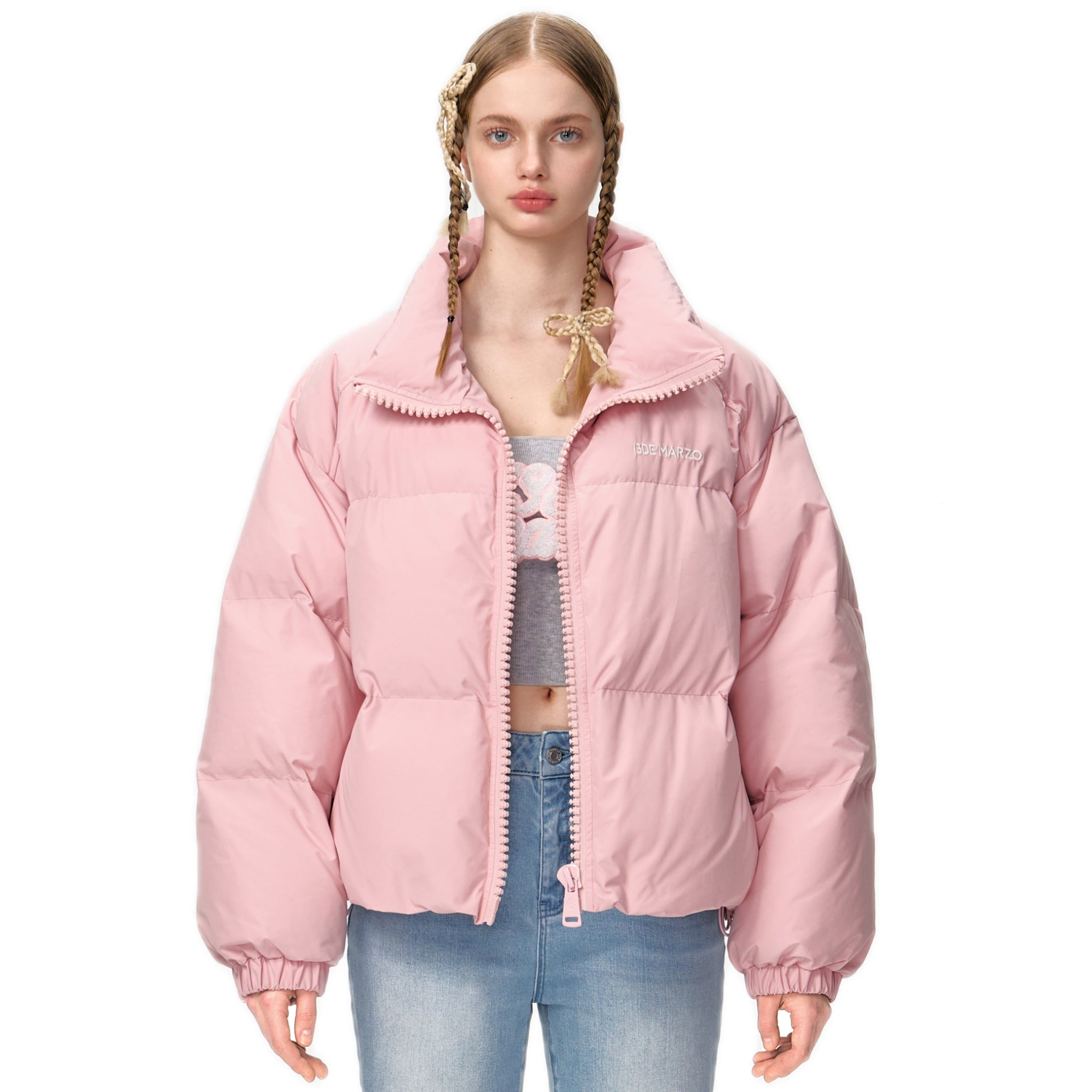 13DE MARZO Doozoo Padded Down Jacket In Pink | MADAX