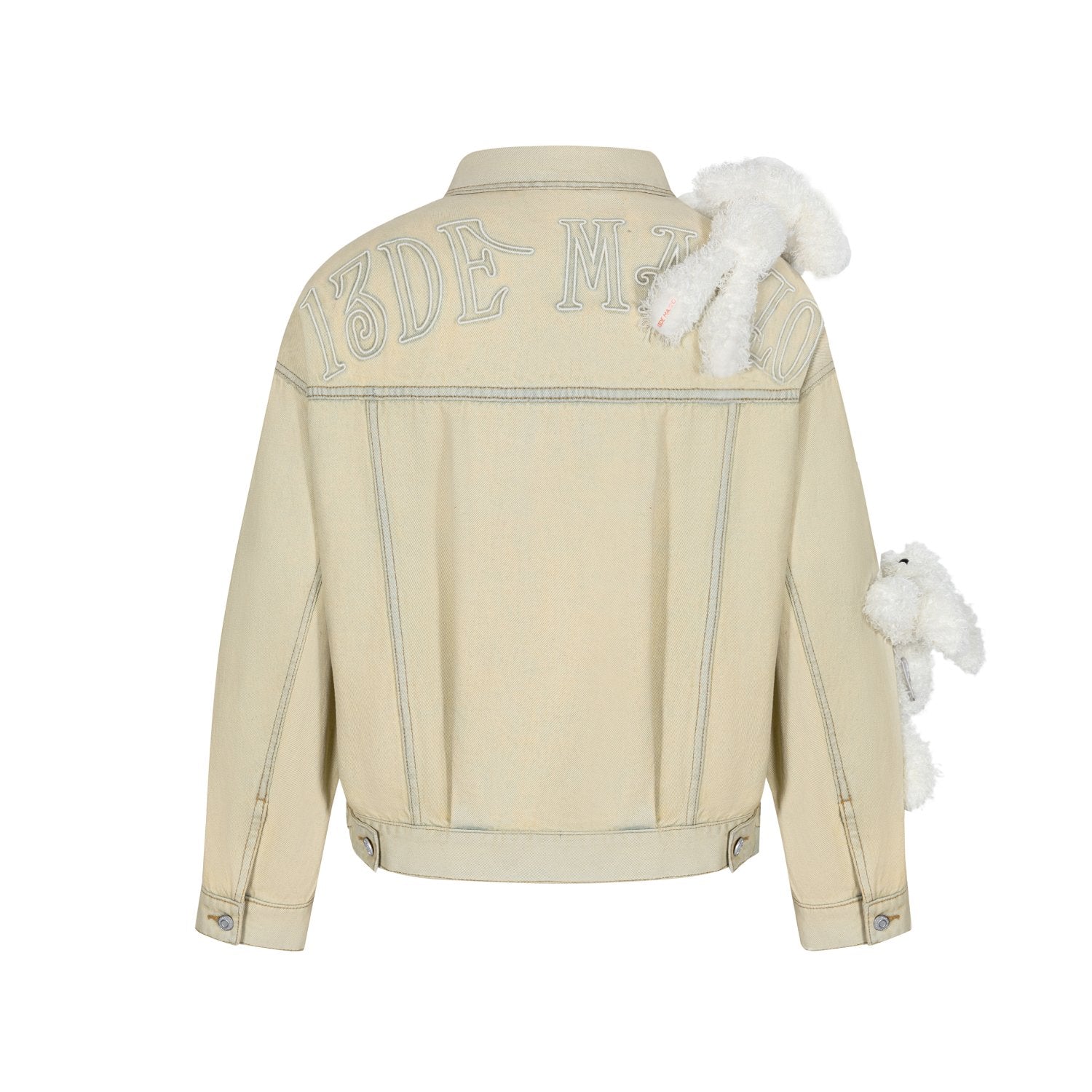 13DE MARZO Doozoo Vintage Denim Jacket In Beige | MADAX