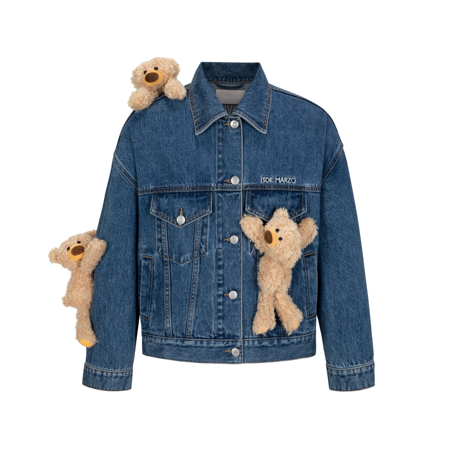 13DE MARZO Doozoo Vintage Denim Jacket In Blue | MADAX