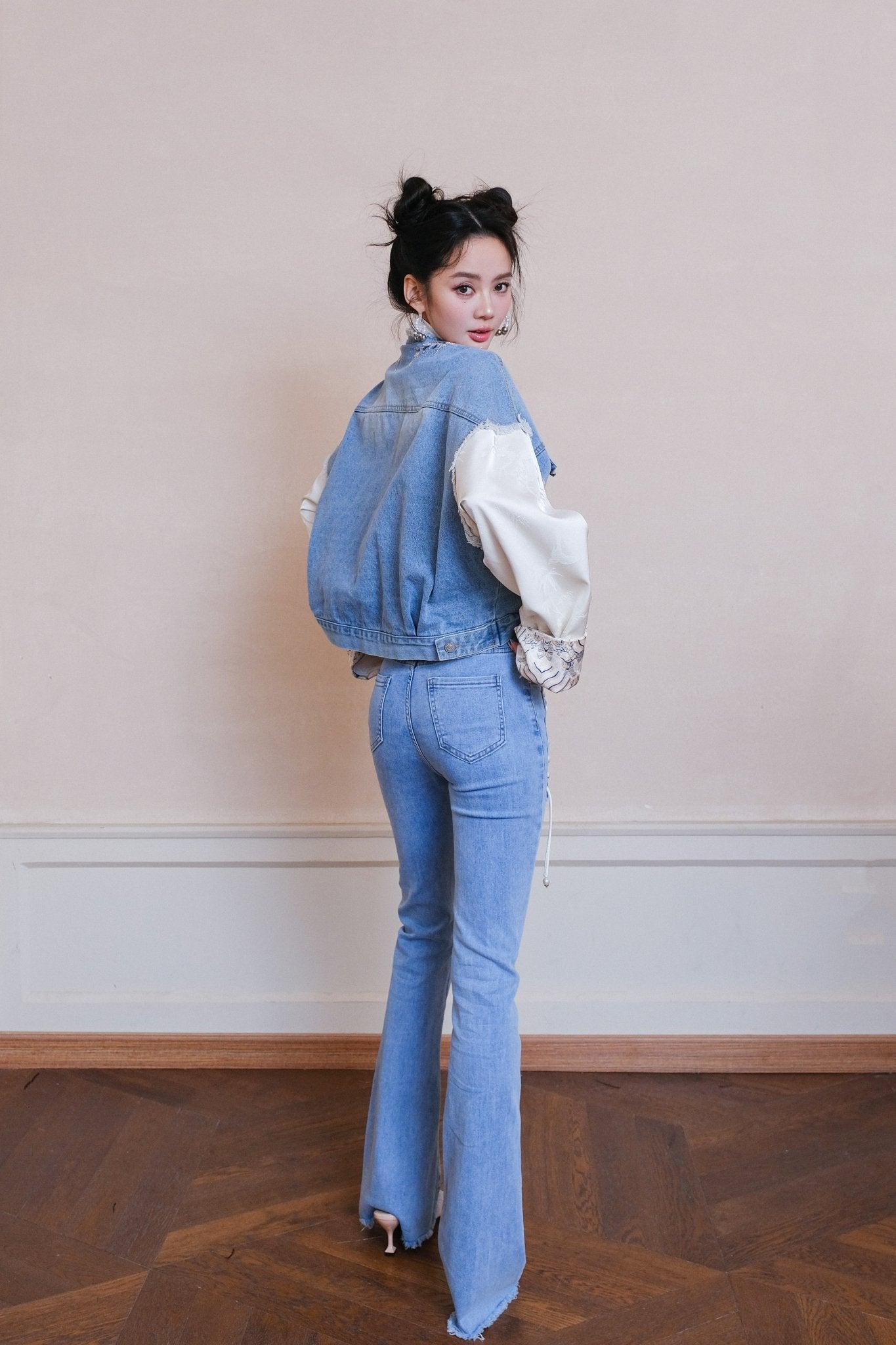 AIMME SPARROW Double Lace Jeans In Blue | MADAX