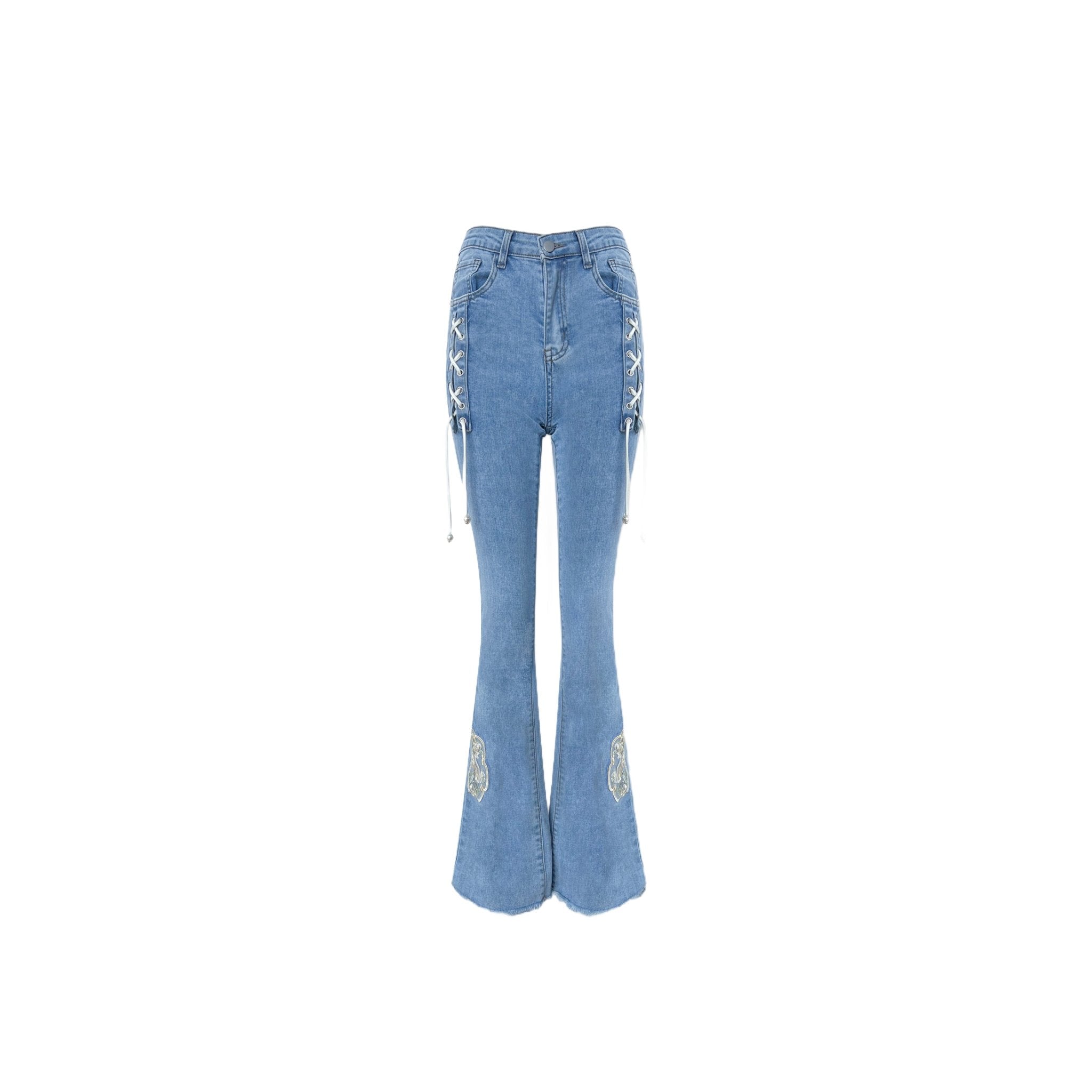 AIMME SPARROW Double Lace Jeans In Blue | MADAX