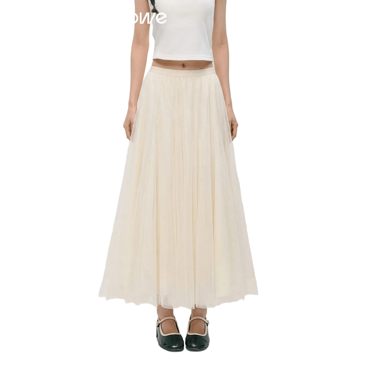 SOMESOWE Double - Layer Mesh Fairy Dress In Milk White | MADAX