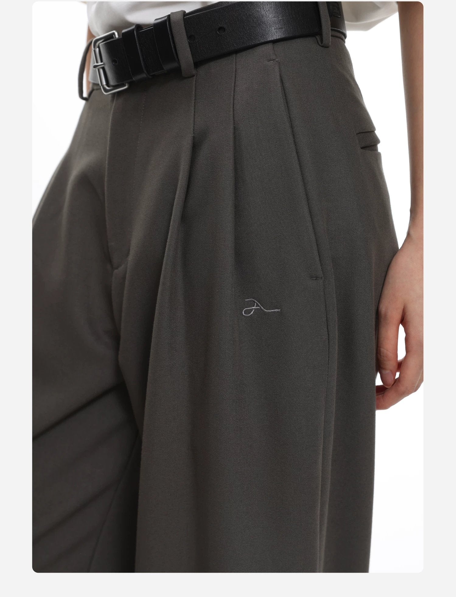 ARCH Double Pleated Drape Trousers In Gray | MADA IN CHINA