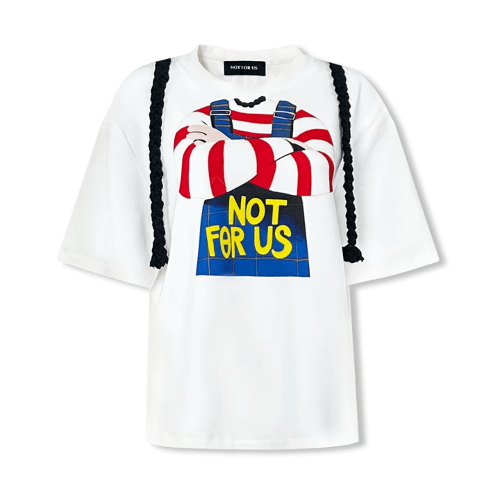 NOT FOR US Double Ponytail Short Sleeves in White | MADAX