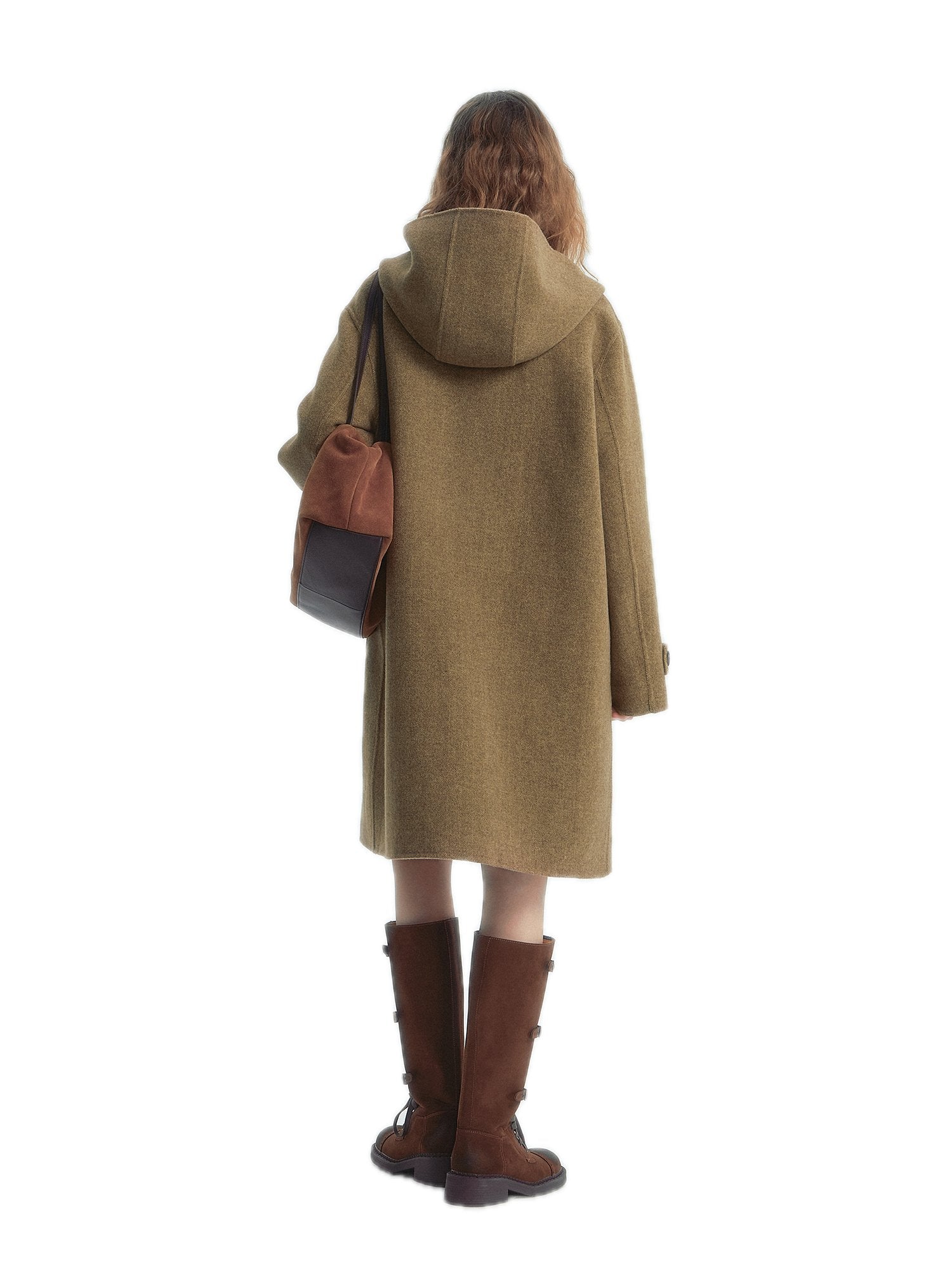 SOMESOWE Double - Sided Horn Button Coat In Khaki | MADAX