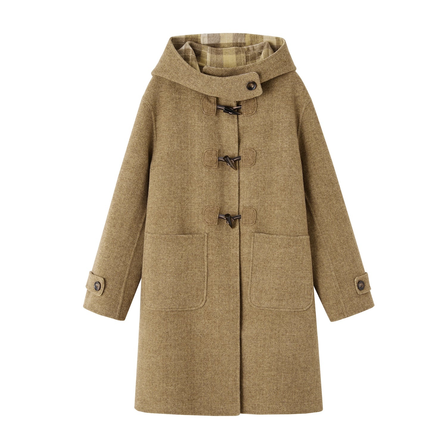 SOMESOWE Double - Sided Horn Button Coat In Khaki | MADAX