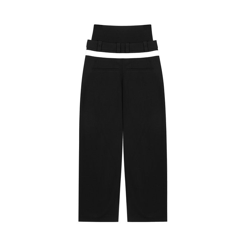 UNAWARES Double Silhouette Pinched Leg Trousers In Black | MADAX