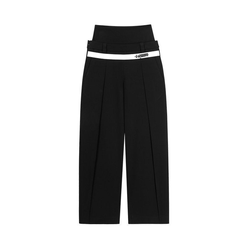 UNAWARES Double Silhouette Pinched Leg Trousers In Black | MADAX