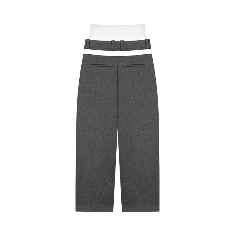 UNAWARES Double Silhouette Pinched Leg Trousers In Gray | MADAX