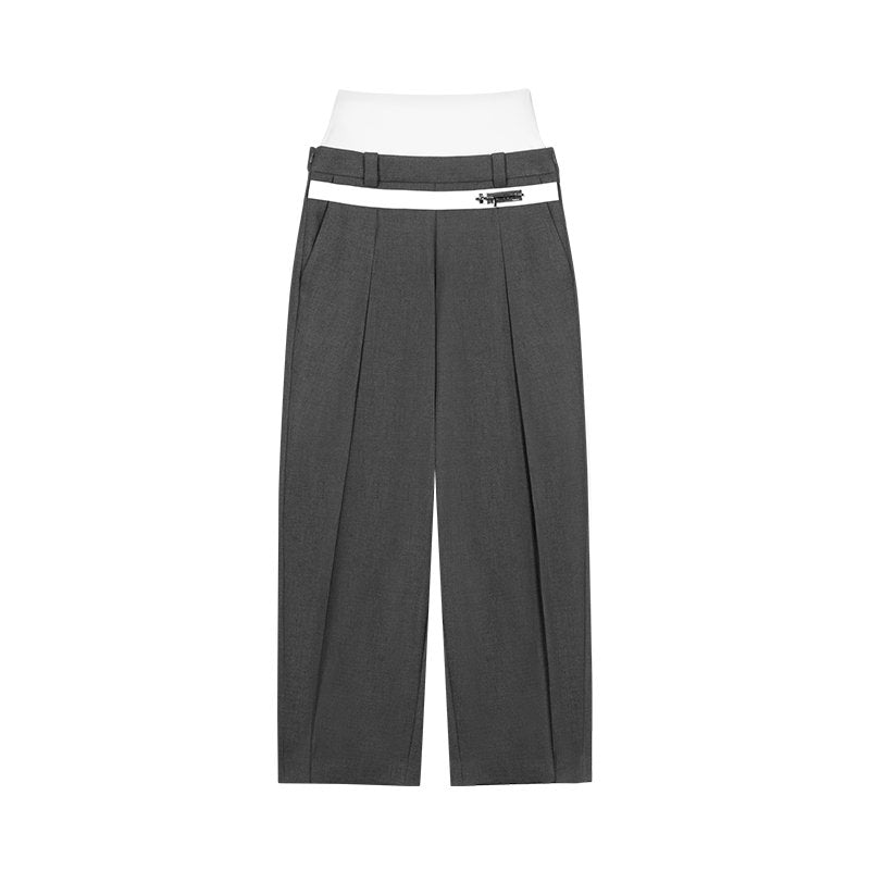 UNAWARES Double Silhouette Pinched Leg Trousers In Gray | MADAX