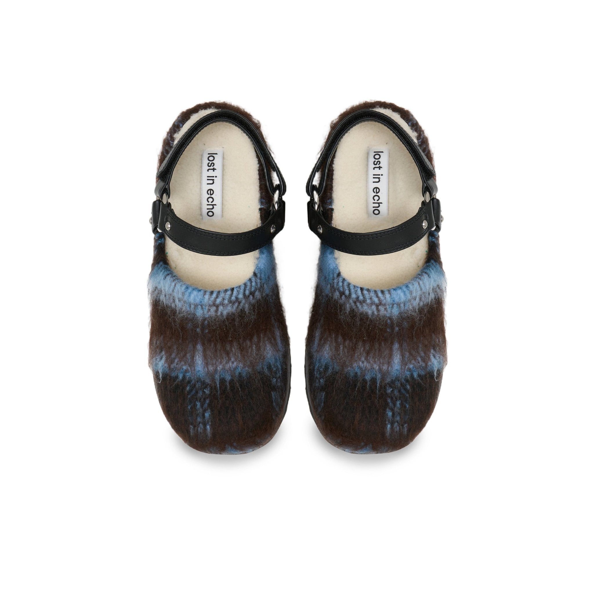 LOST IN ECHO Double Velcro Birkenstock Slippers In Blue | MADAX