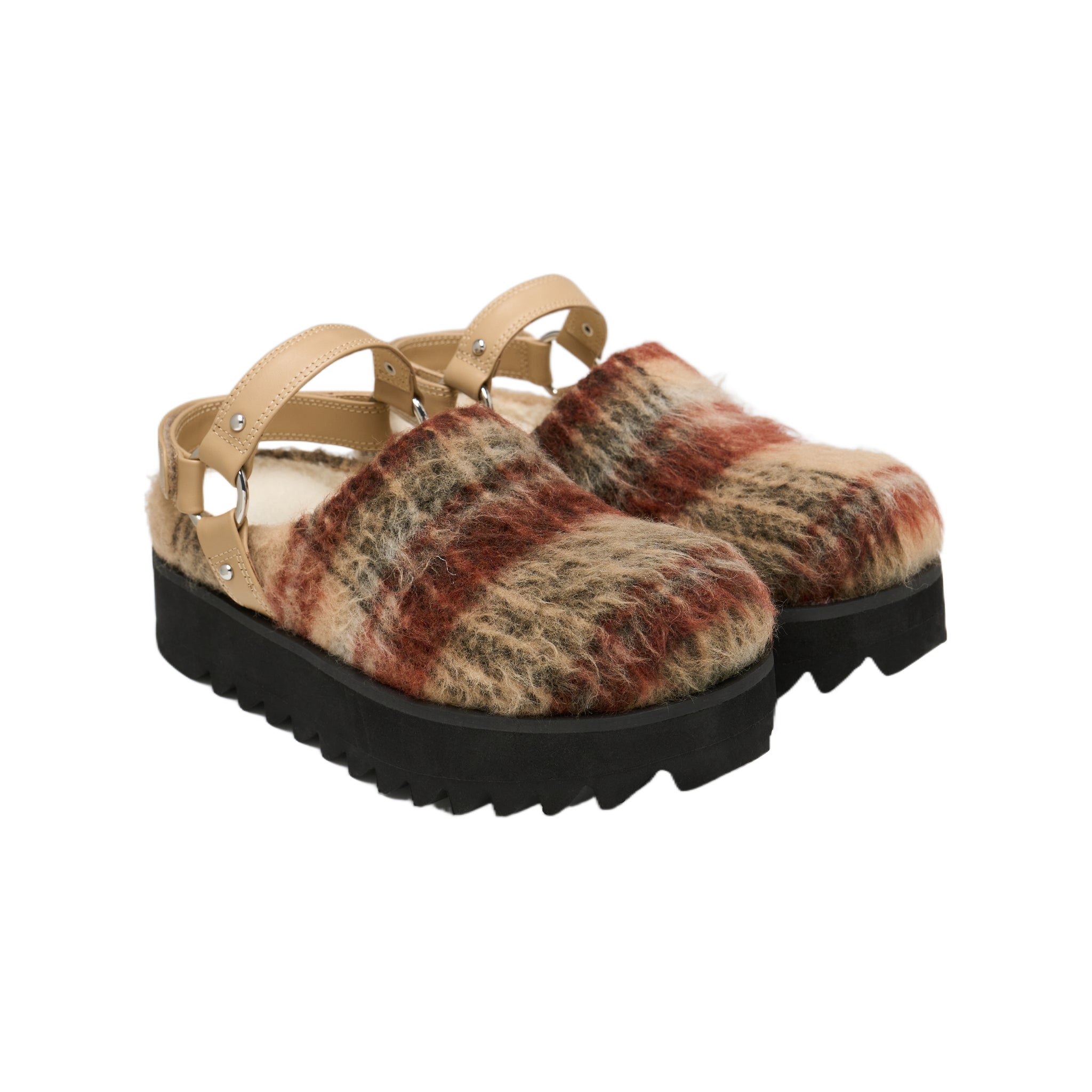 LOST IN ECHO Double Velcro Birkenstock Slippers In Coffee Brown | MADAX