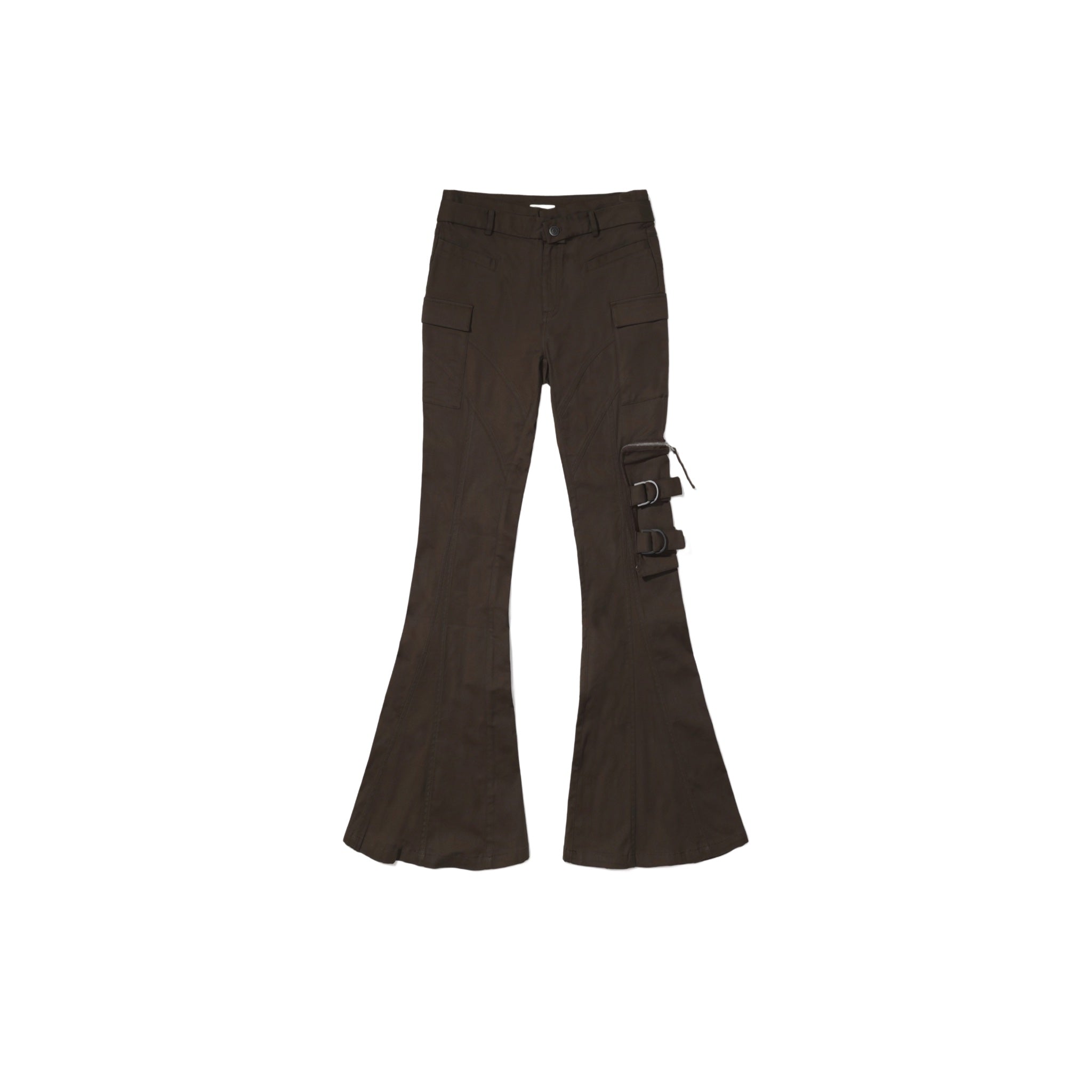 CPLUS SERIES Double-waistband Fitted Cargo Trousers in Brown | MADA IN CHINA