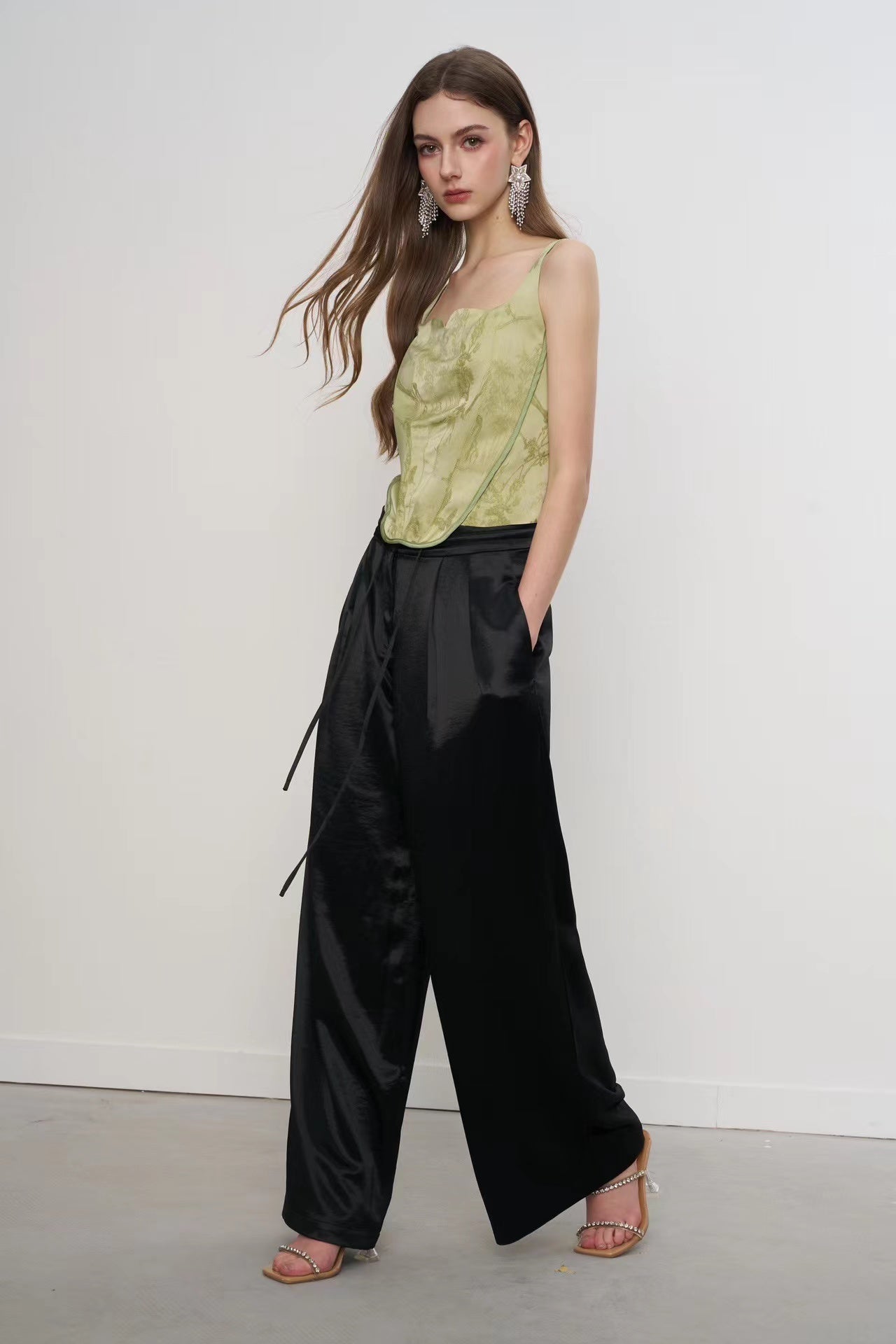 AIMME SPARROW Draped Trousers In Black | MADAX