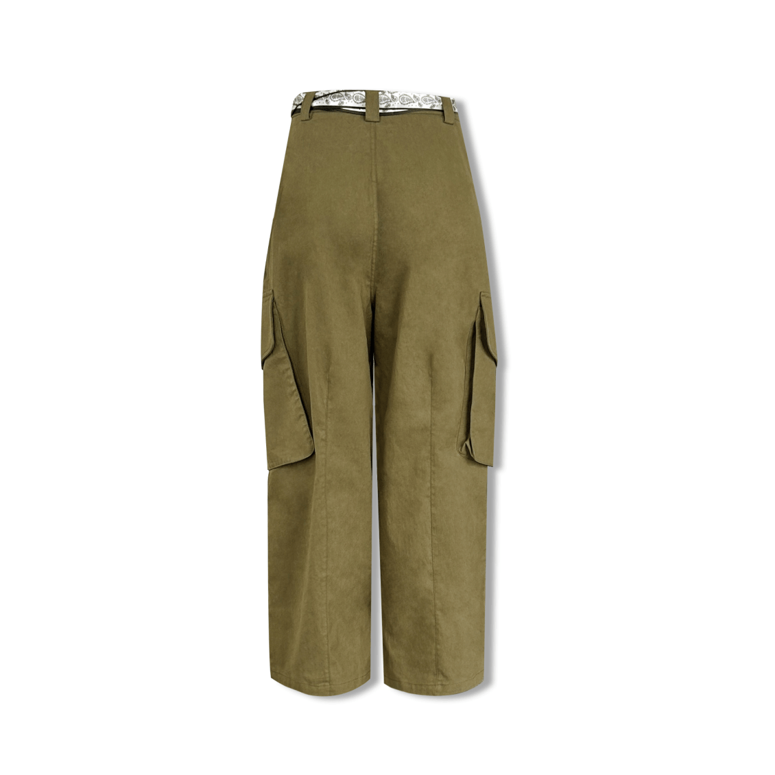 AIMME SPARROW Drawstring Pocket Cargo Pants In Army Green | MADAX
