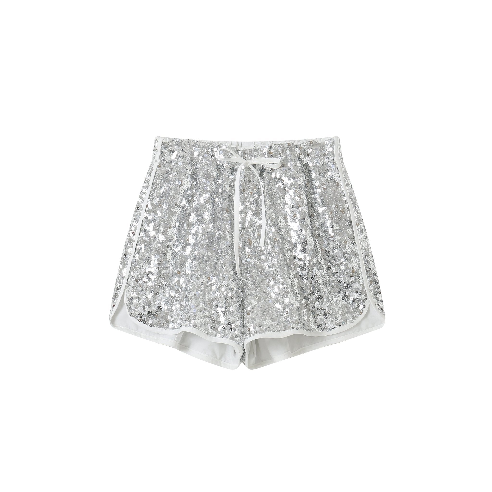 SOMESOWE Drawstring Sequined Shorts | MADA IN CHINA