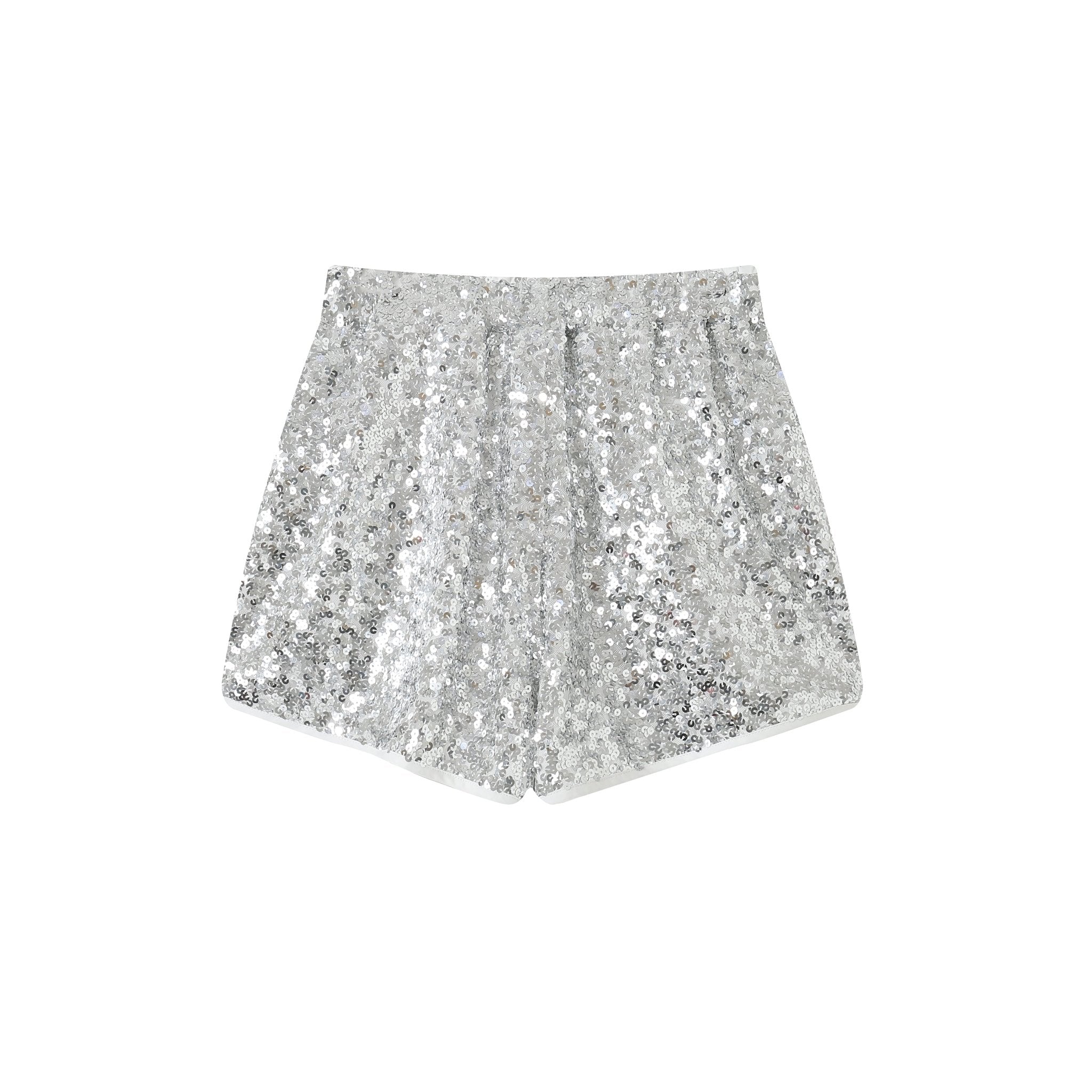 SOMESOWE Drawstring Sequined Shorts | MADA IN CHINA