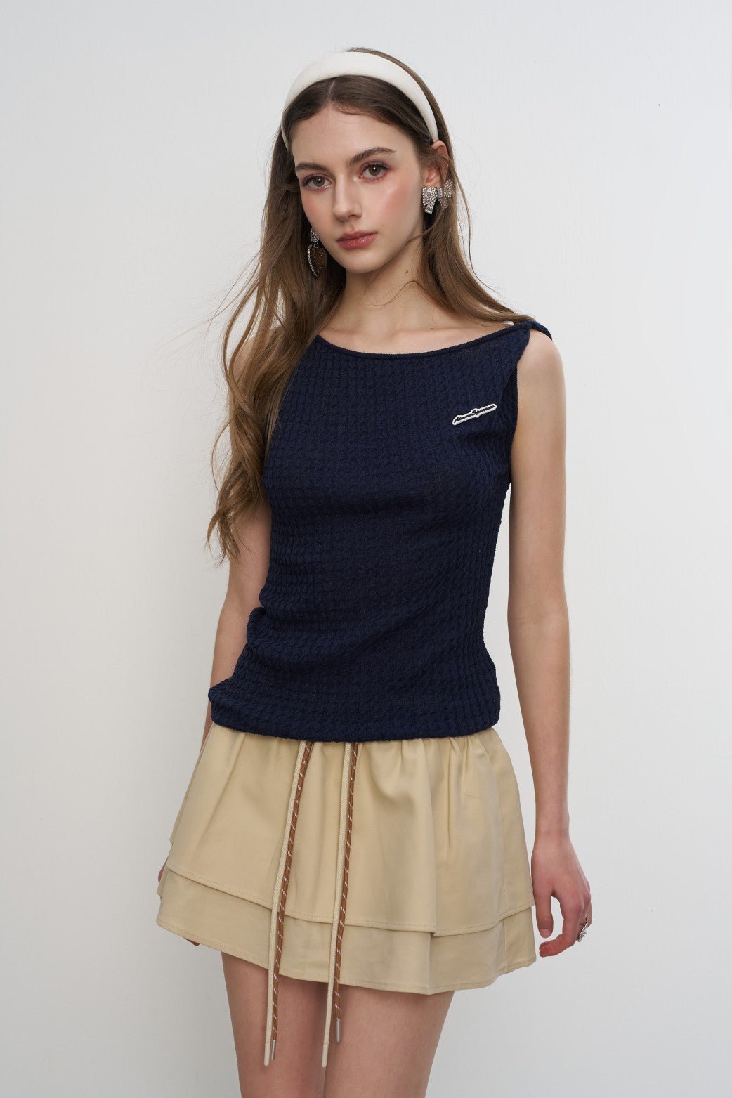 AIMME SPARROW Drawstring Skirt In Khaki | MADAX