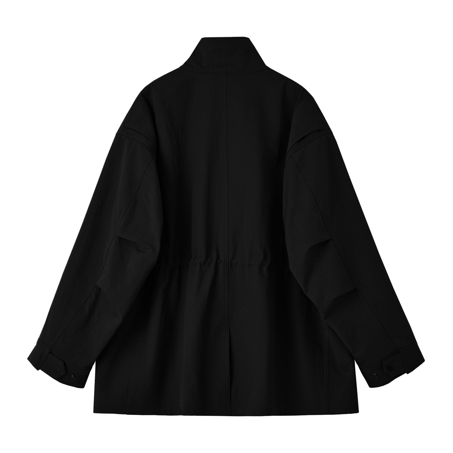 SOMESOWE Drawstring Workwear Bow Jacket In Black | MADAX