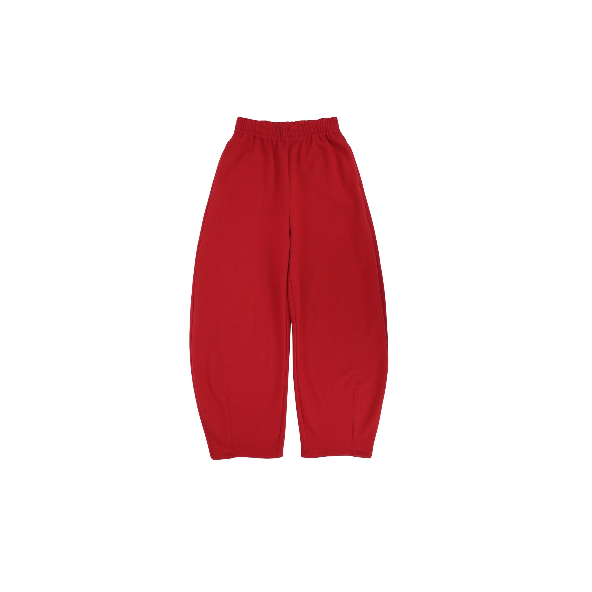 ilEWUOY Egg-shaped Cuffed Fleece Sweatpants in Red | MADA IN CHINA