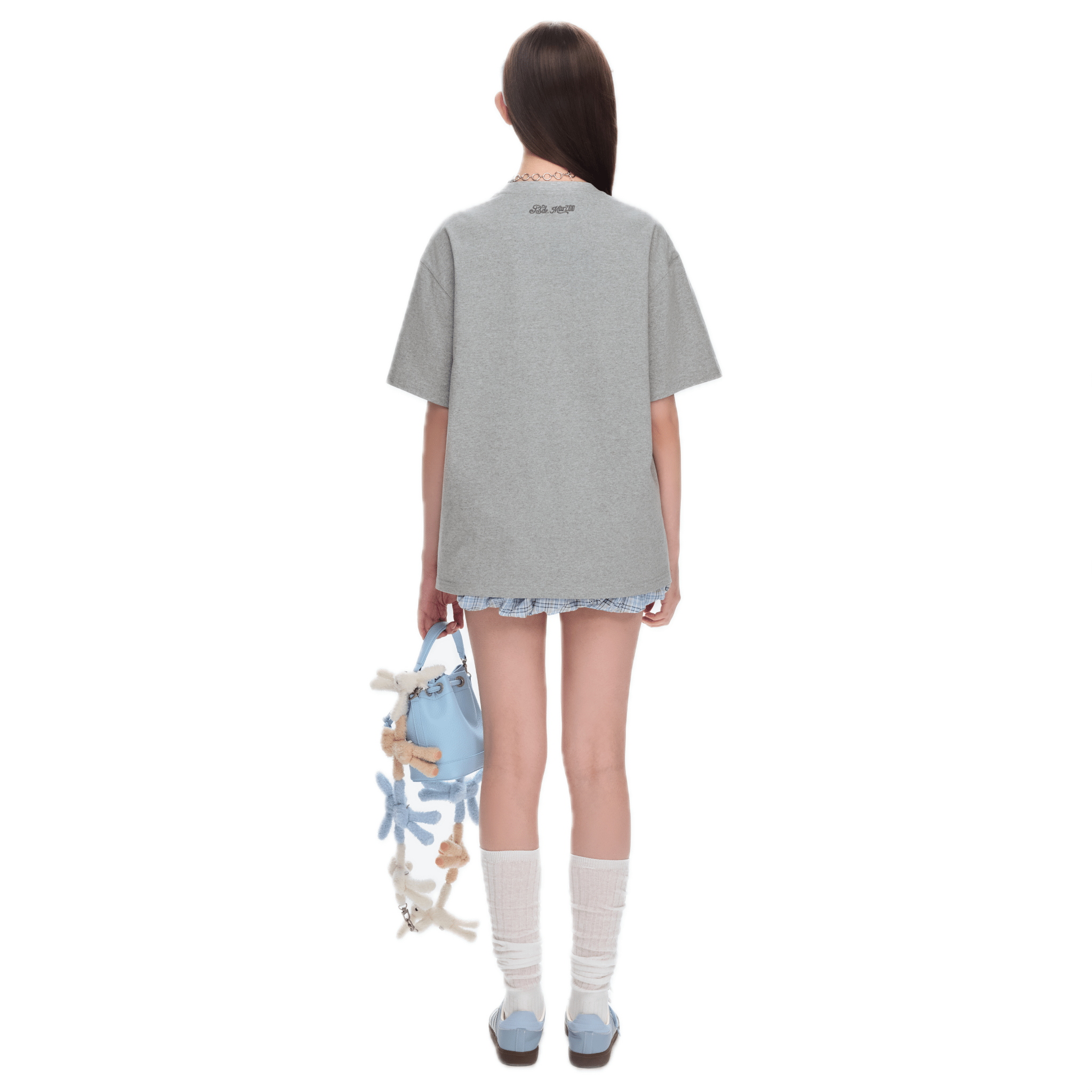 13DE MARZO Elephant and Bear Print LOGO Short Sleeves in Grey | MADAX