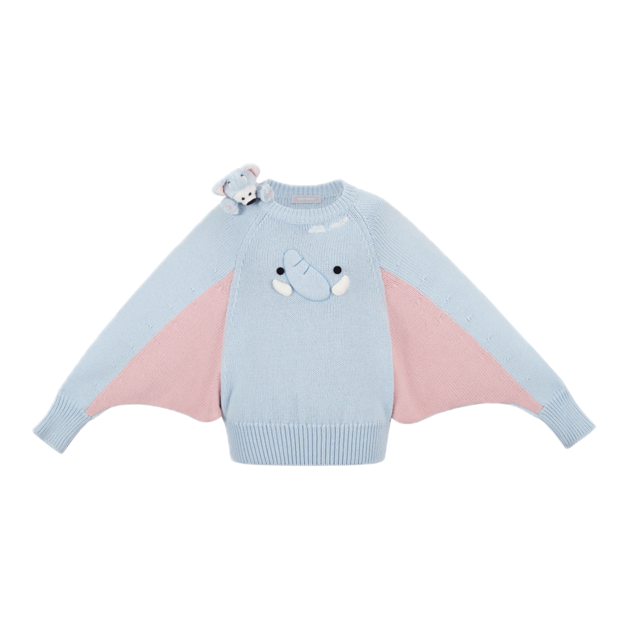 13DE MARZO Elephant Bear Bat Sleeve Sweater in Blue | MADAX