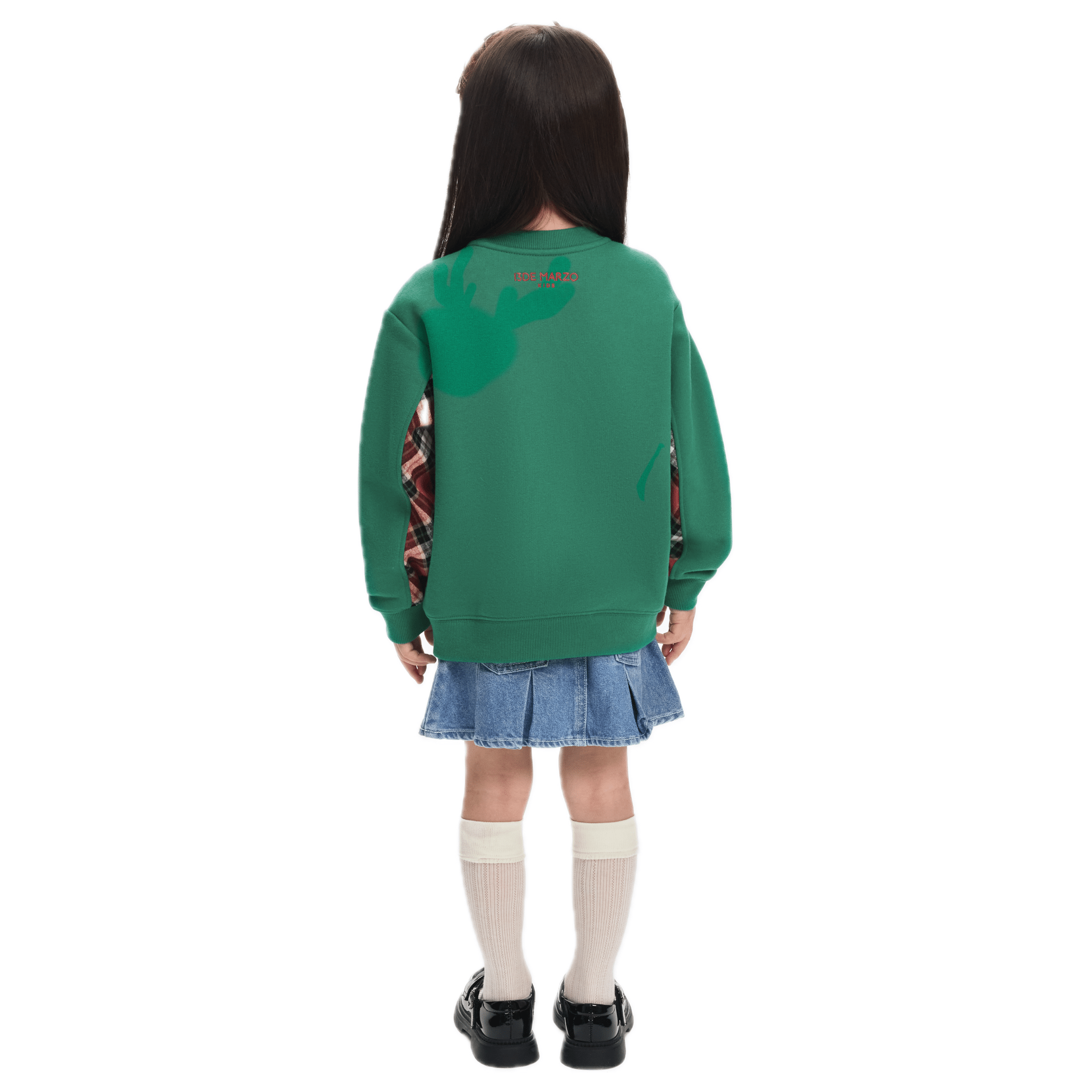 13DE MARZO Elk Bear Doll Baby Sweatshirt in Green | MADAX