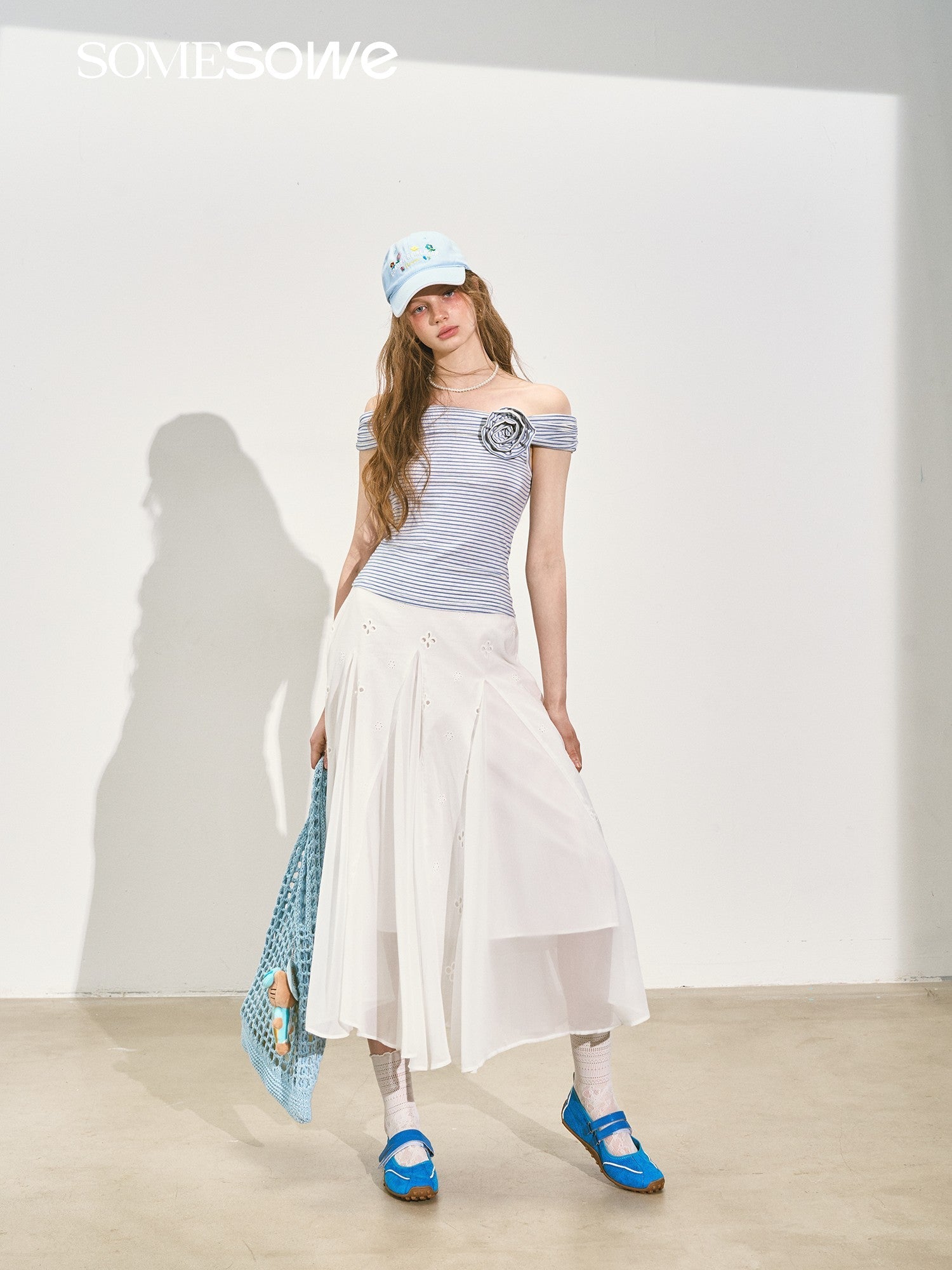 SOMESOWE Embroidered Flower Holiday Style Fairy Dress In White | MADAX