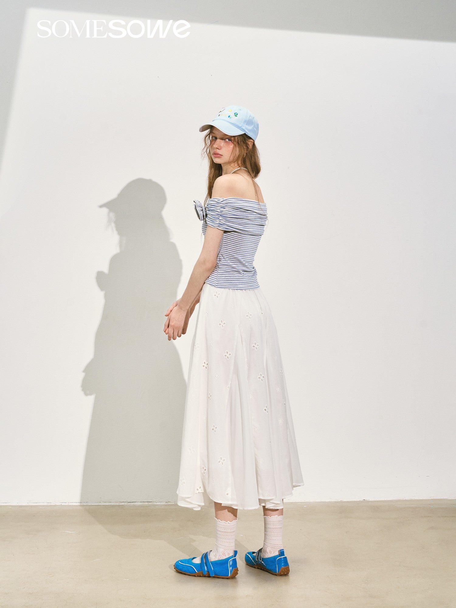 SOMESOWE Embroidered Flower Holiday Style Fairy Dress In White | MADAX