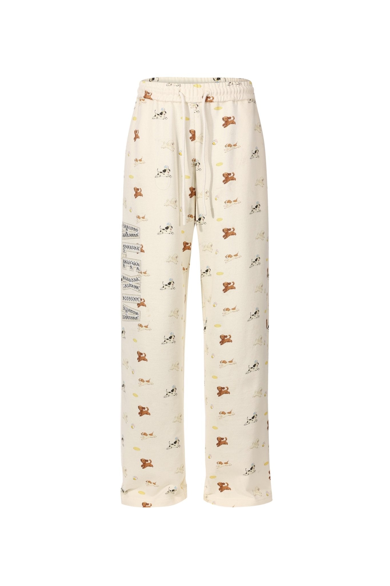 Alexia Sandra Embroidered Frisbee Puppy Track Pants In Beige | MADAX