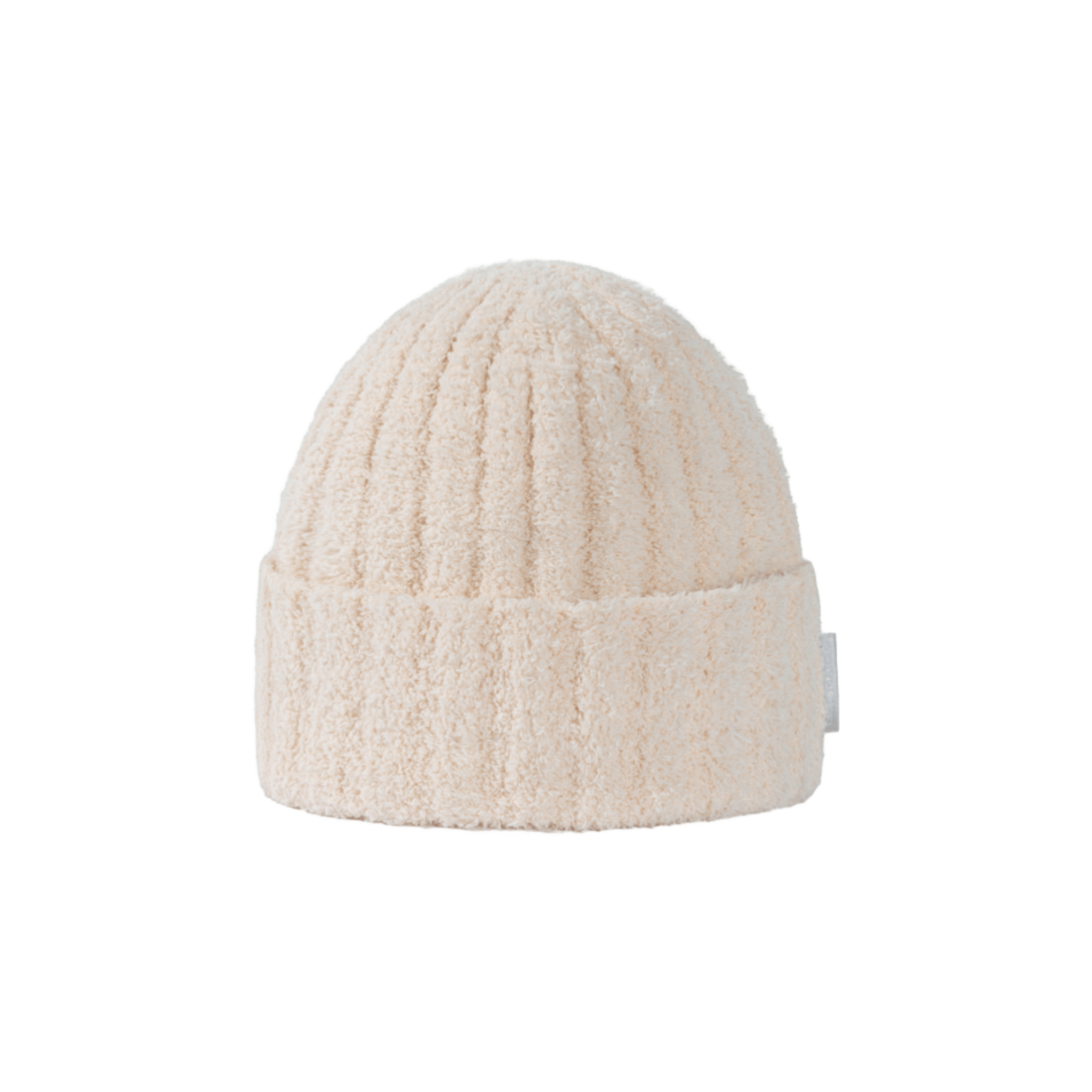 13DE MARZO Embroidered Plush Beanie in Beige | MADAX