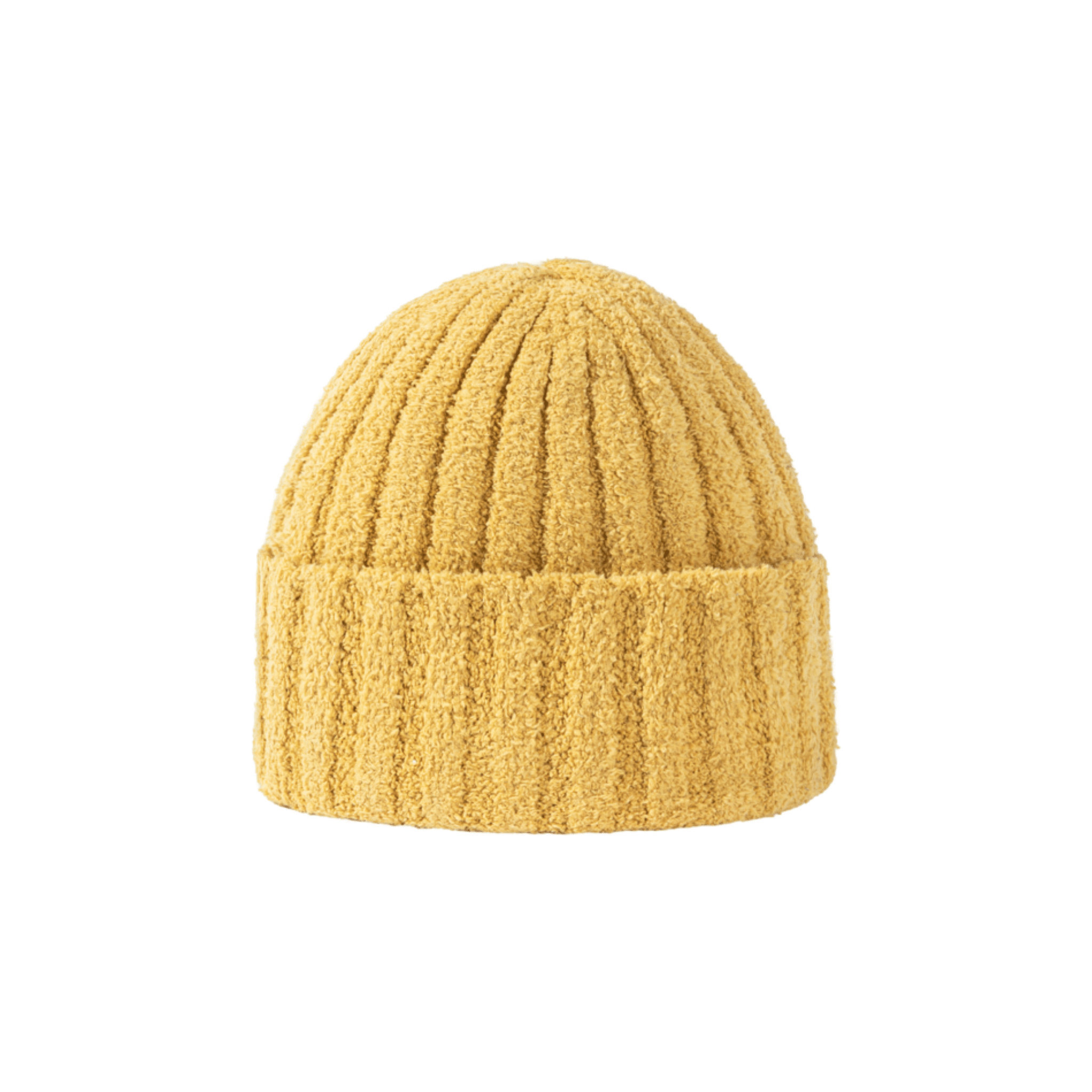 13DE MARZO Embroidered Plush Beanie in Yellow | MADAX