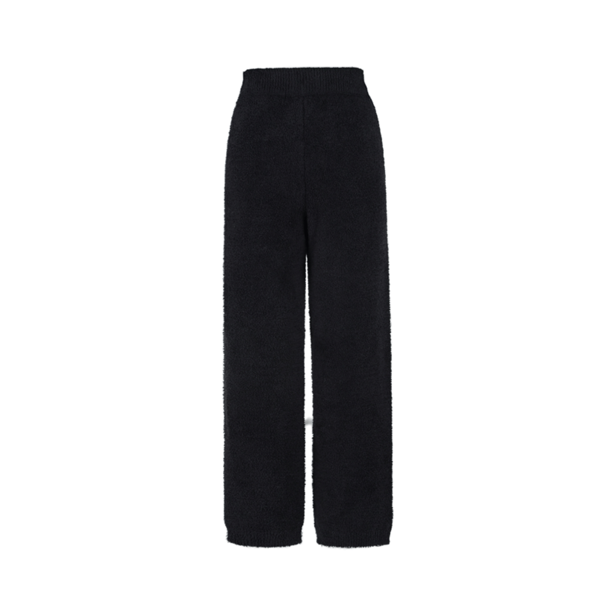 13DE MARZO Embroidered Plush Trousers in Black | MADAX