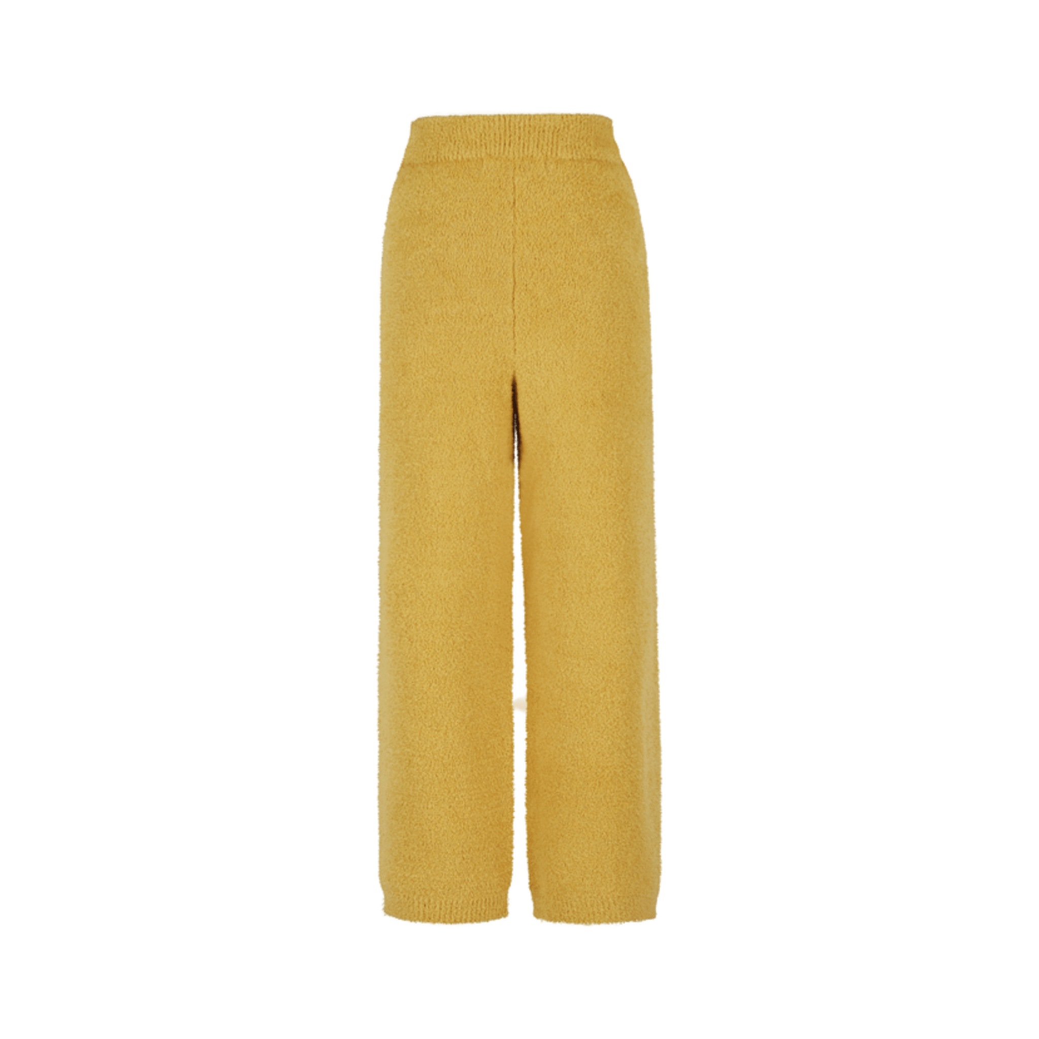 13DE MARZO Embroidered Plush Trousers in Yellow | MADAX