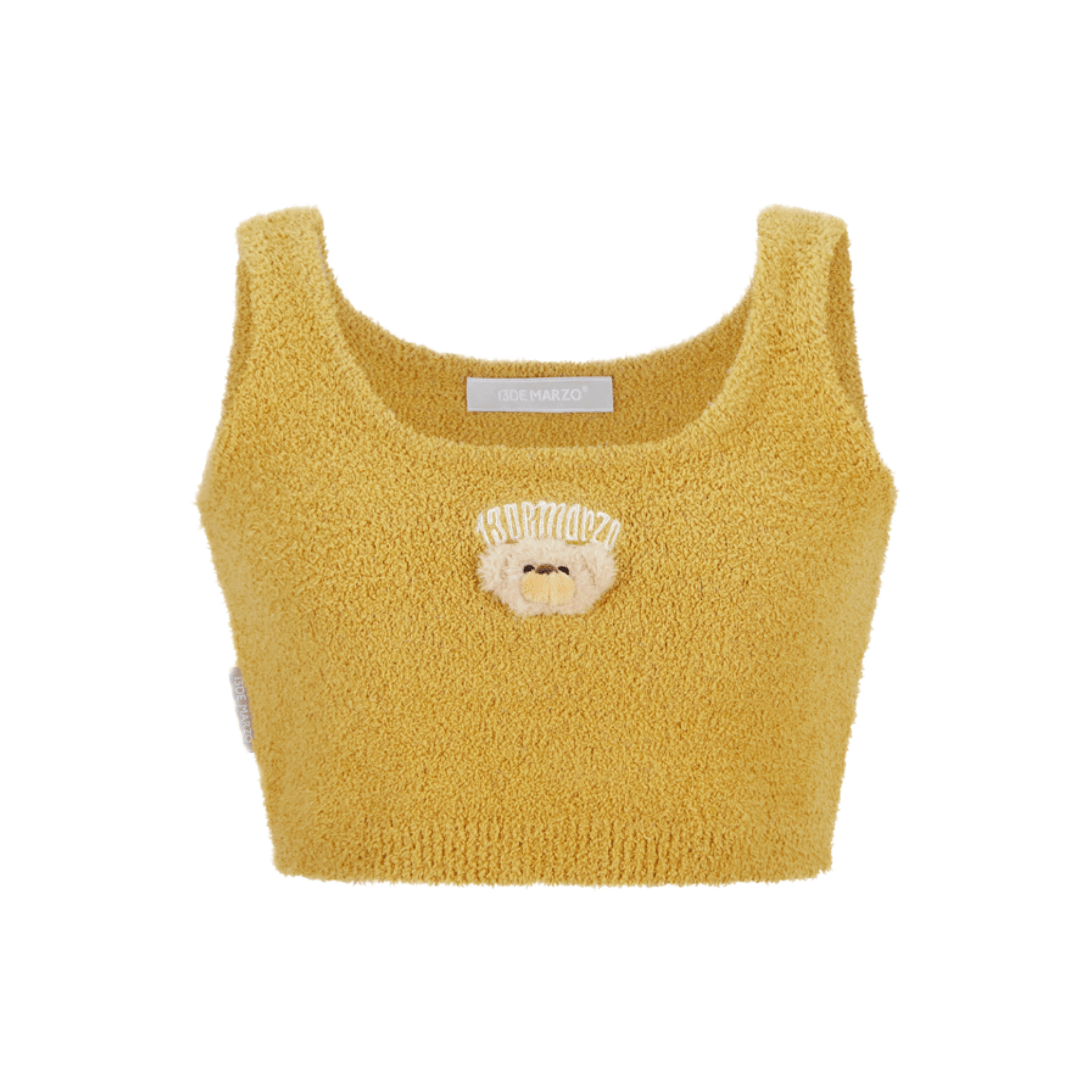 13DE MARZO Embroidered Plush Vest in Yellow | MADAX