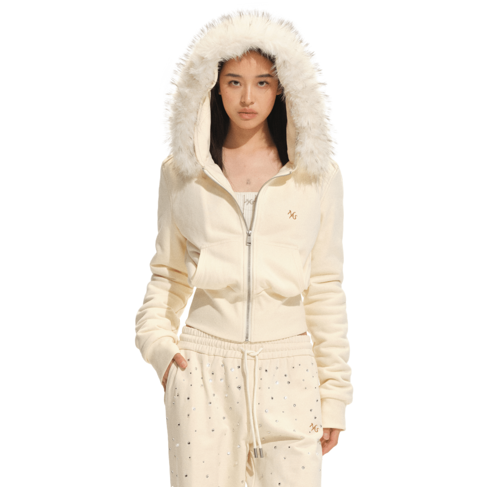NAWS Equestrian Hooded Jacket in Beige | MADAX
