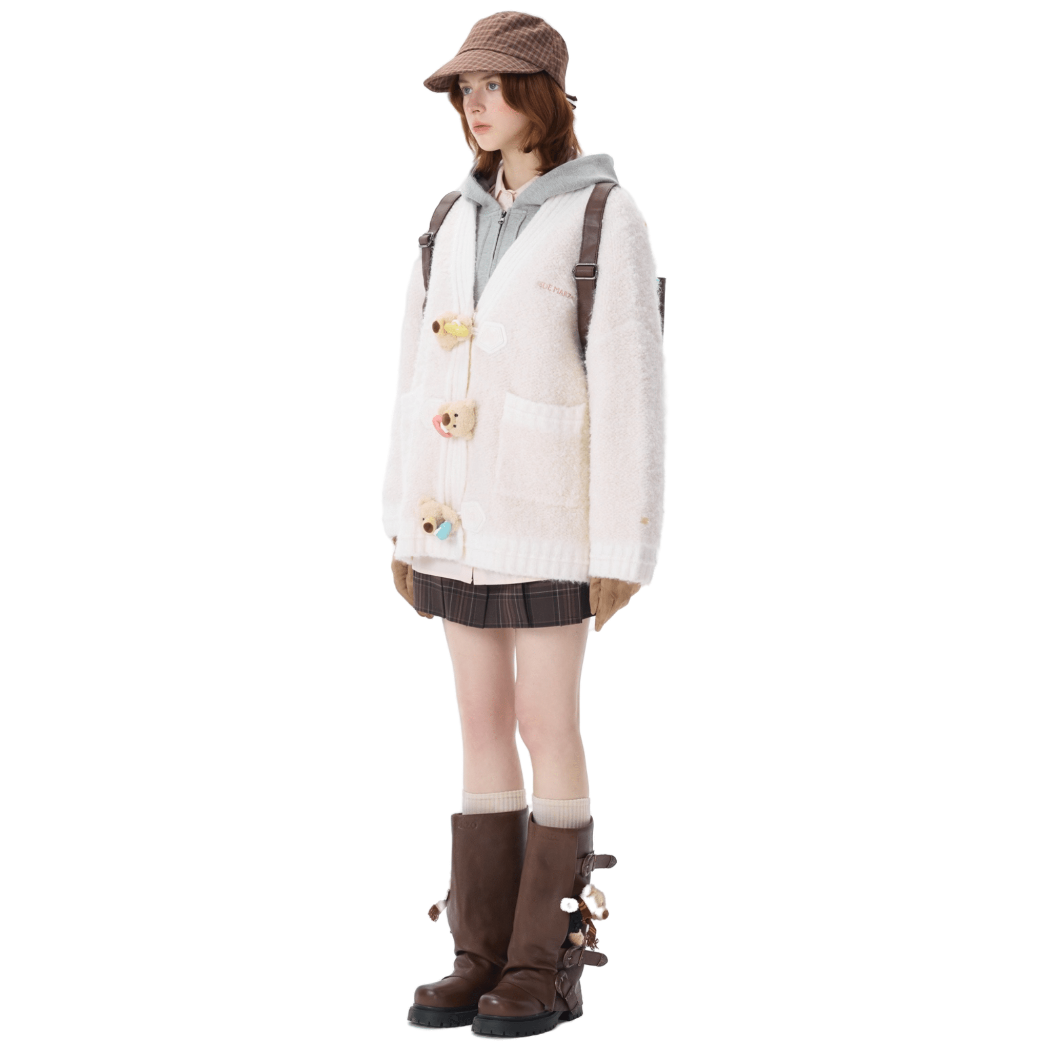 13DE MARZO Every Flavor Beans Cardigan in White | MADAX