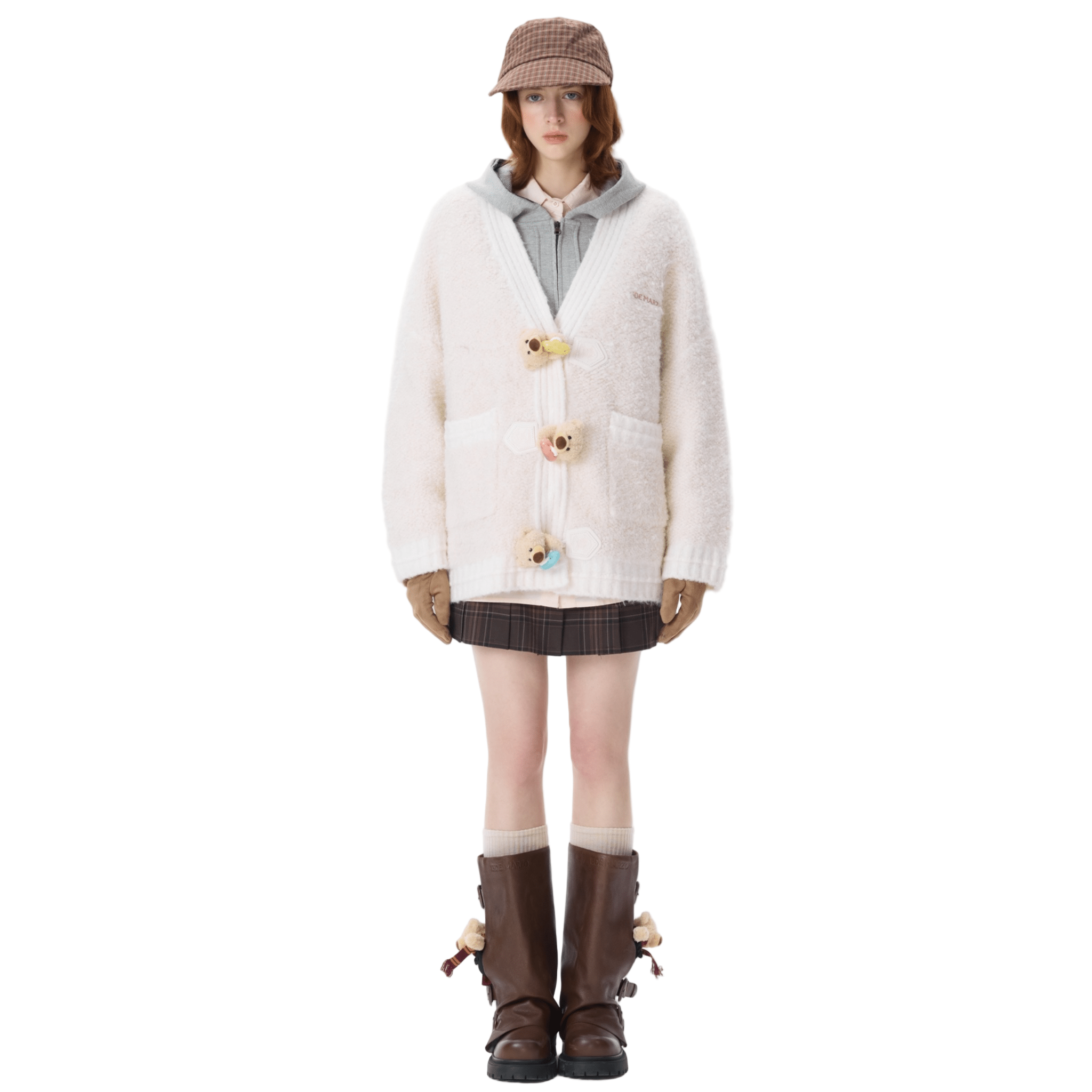 13DE MARZO Every Flavor Beans Cardigan in White | MADAX